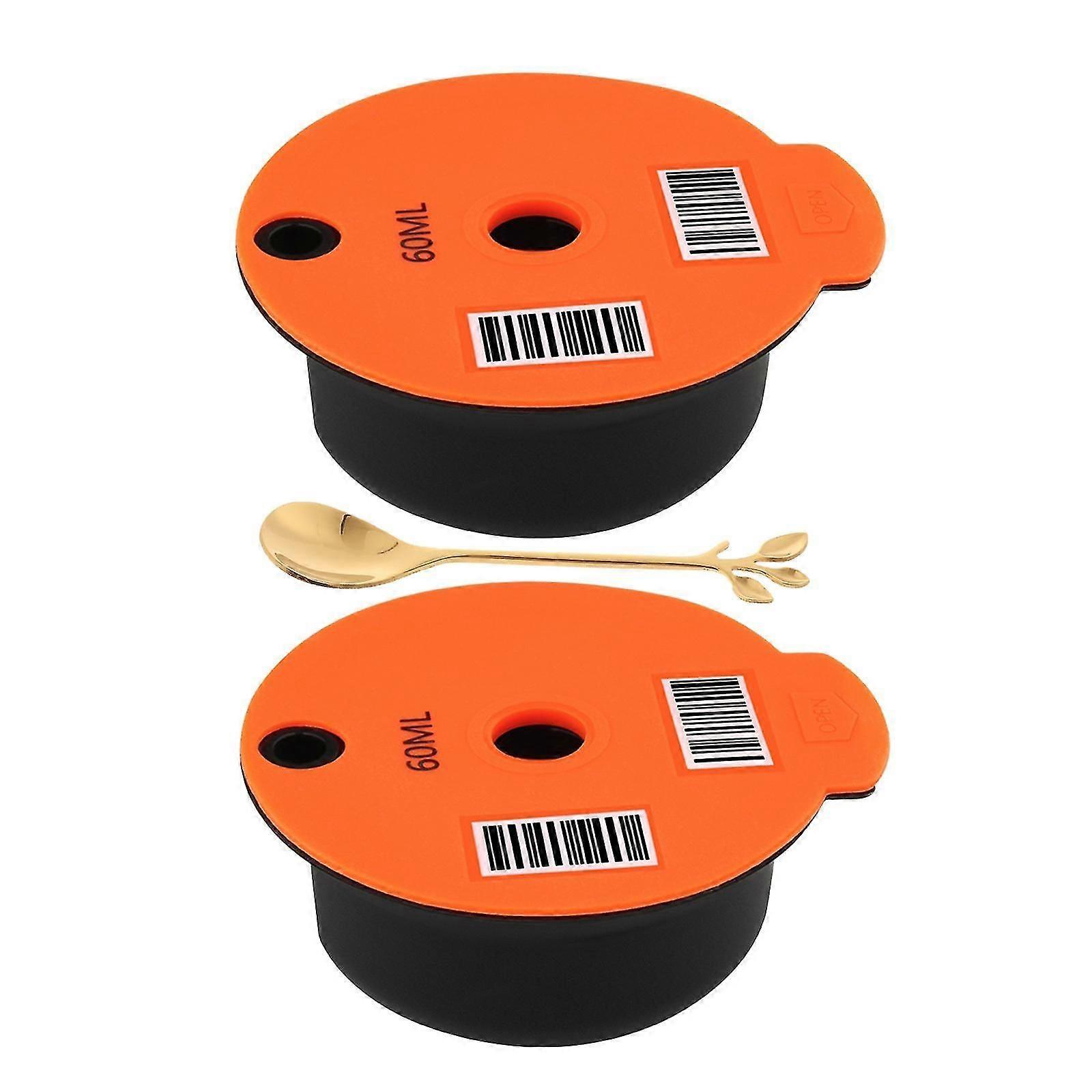2x Capsule di Caffè in PP con Coperchio in Slicone per Tassimo 60ml