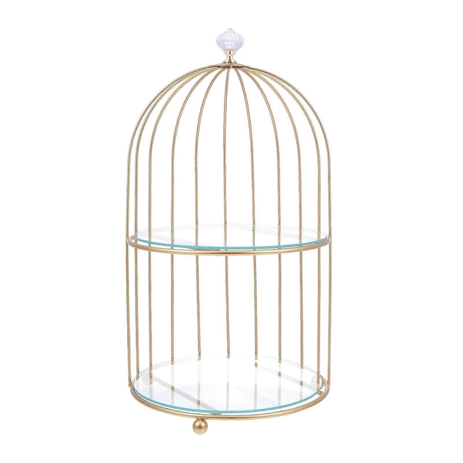 Decorative Cupcake Holder Birdcage Shape Cake Stand Dessert Display Tray