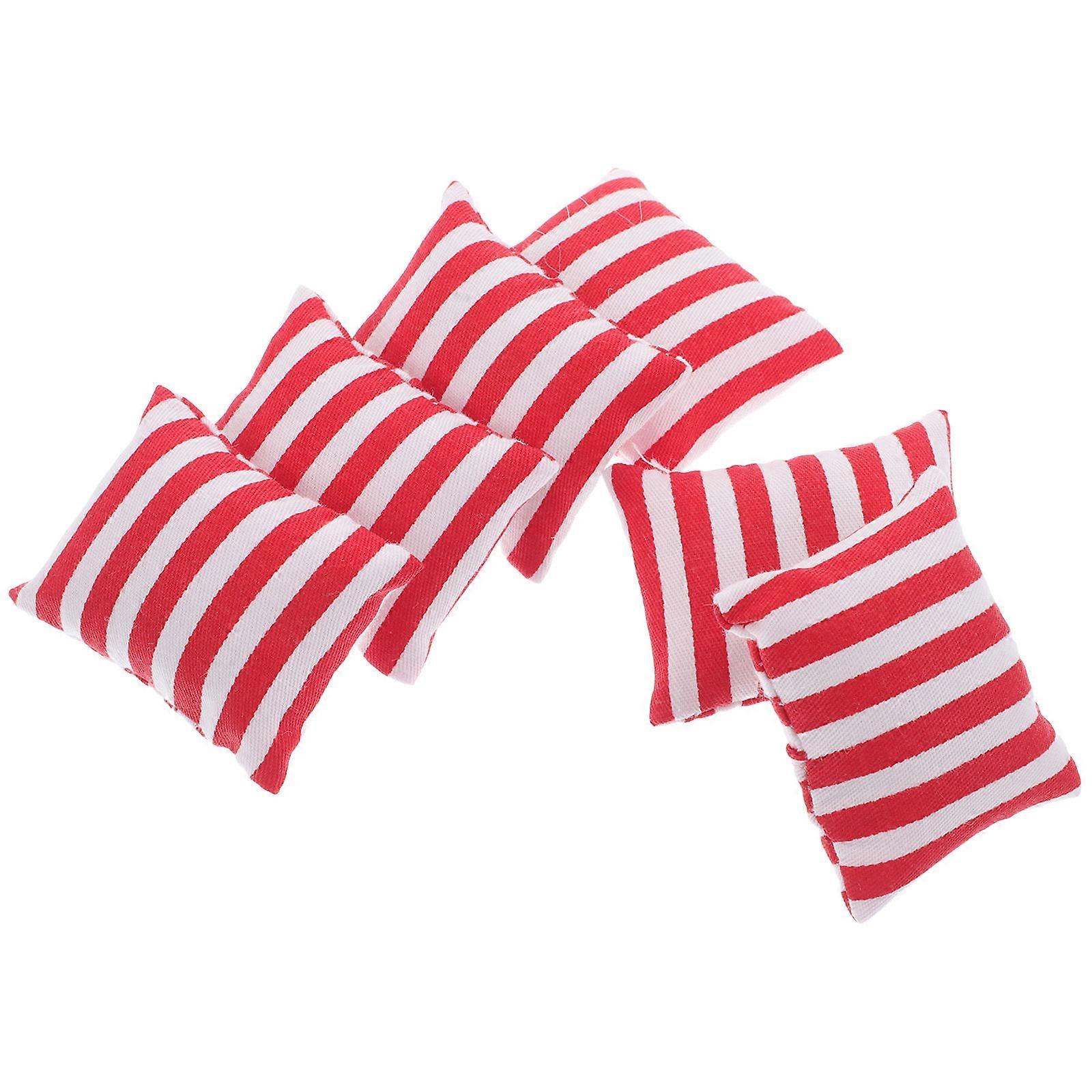 Tiny Pillows Sofa Cushion Miniature Furniture 1:12 Scale Decorative Dollhouse Accessories 4.50X3.50X2.00CM 6Pcs
