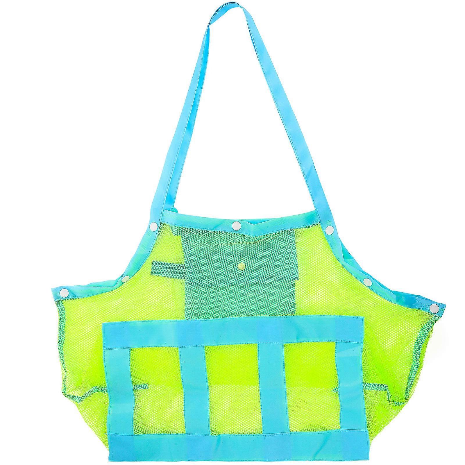 Family Beach Bag Mesh Pouch for Garden Winter Snow Tools Storage Green 42.00X23.00X40.00cm Foldable 1Pack