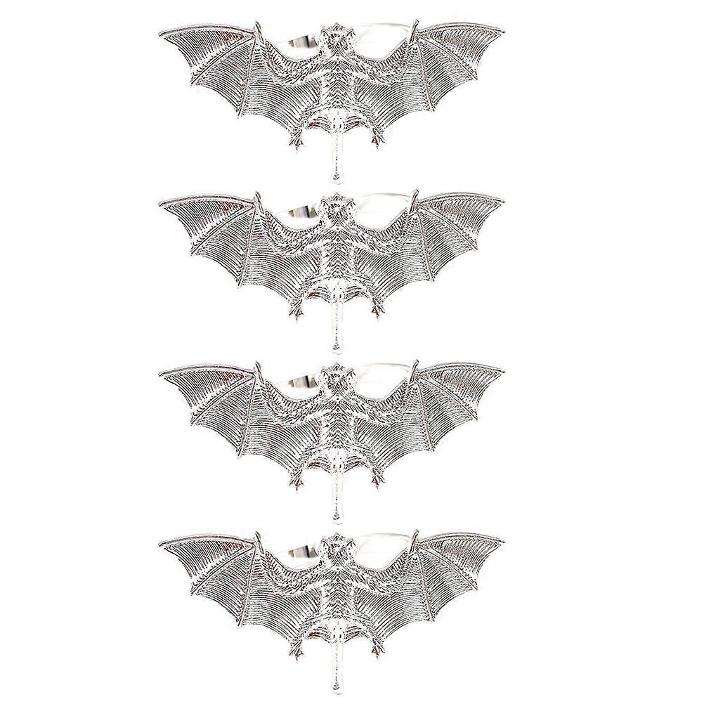 Spooky Pipistrello Tovagliolo Fibbie Cena Miglioramento Per Banchetti 4 Pz