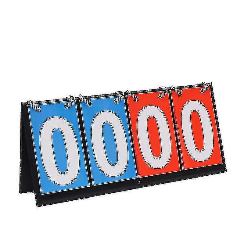 Sports Scoreboard Set, 4 Clear and Intuitive Scoreboards for Games like Table Tennis, Basketball, and Badminton (Red and Blue)