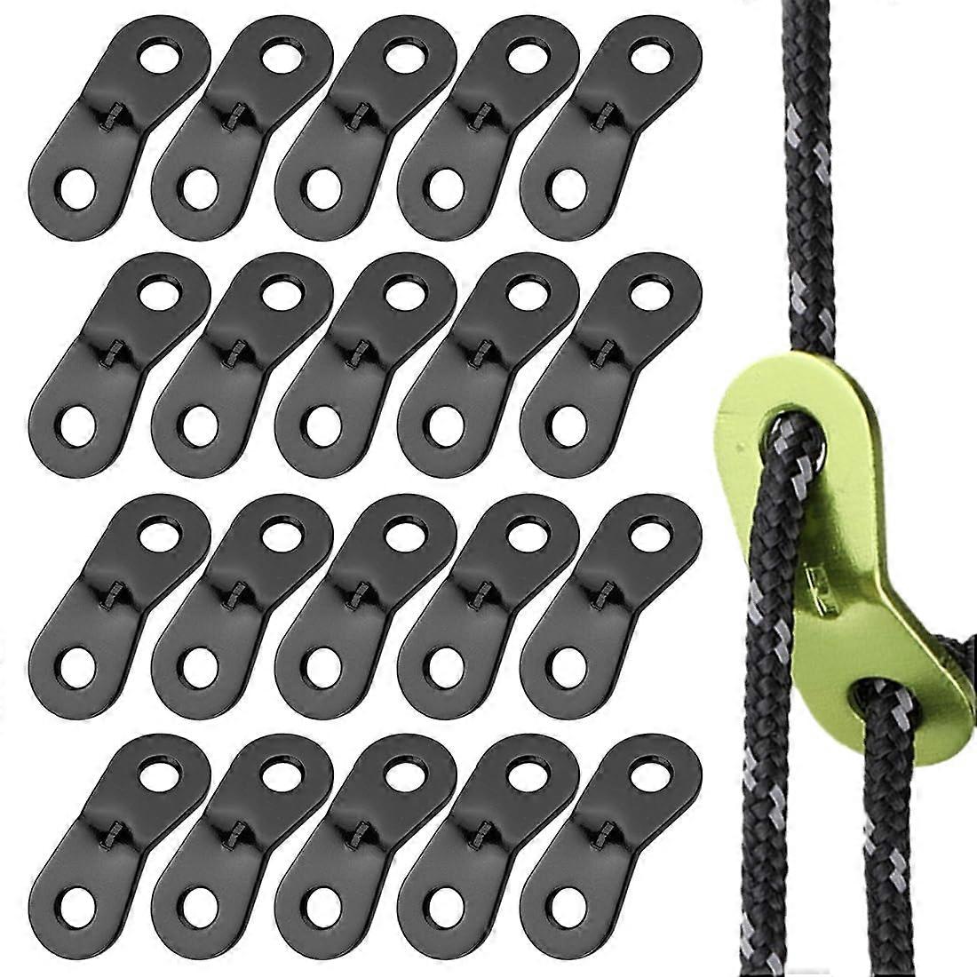 Aluminium Alloy Guyline Tensioners – 20 Pieces Durable Cord Adjusters for Tent Stability in Hiking and Camping