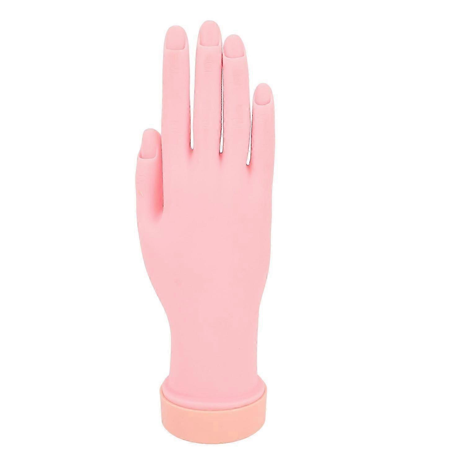 Manicure Practice Hand Model Embedded Nail Grooves Bendable Nails Tips Art Trainer Hand for Props Di