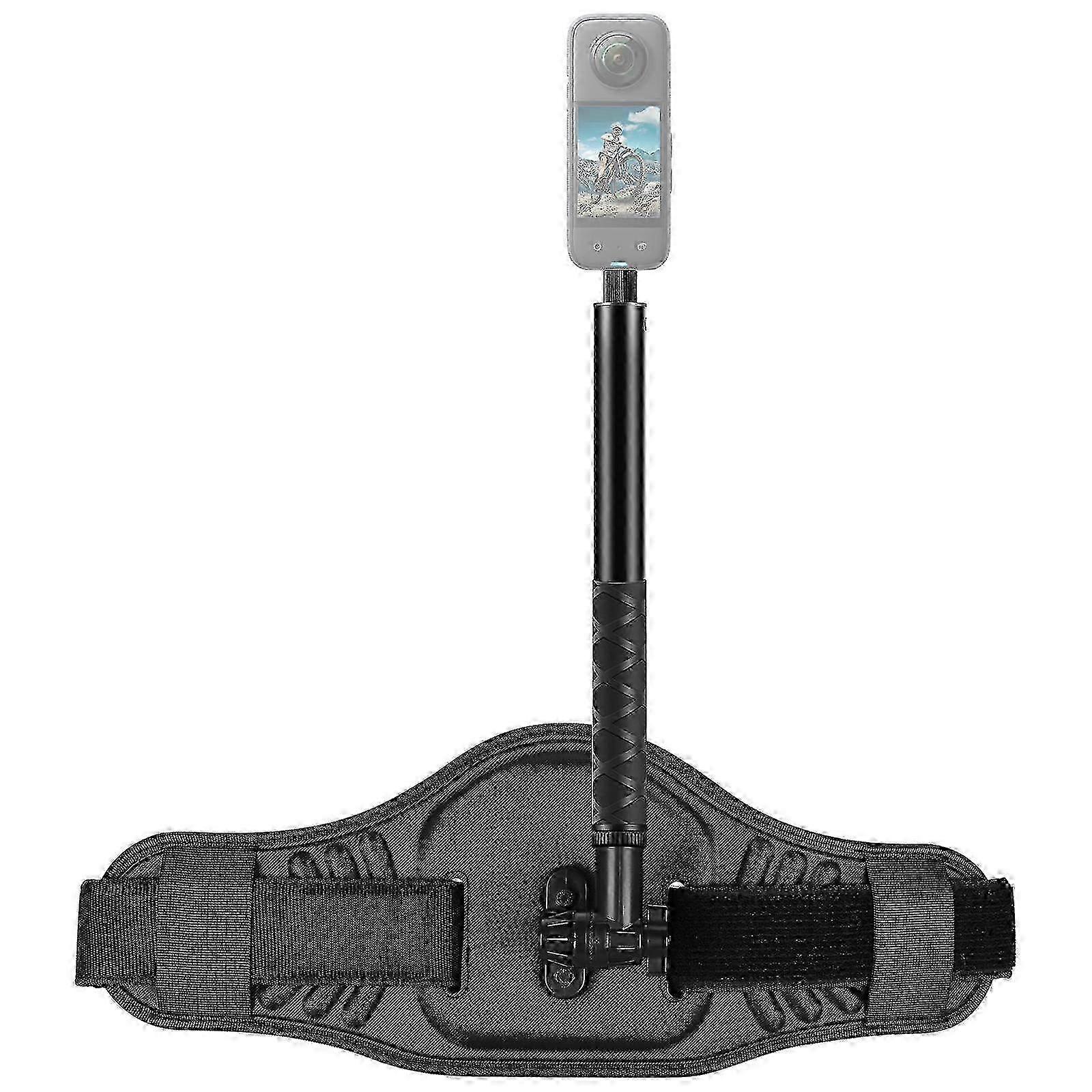 PULUZ用の自撮り棒とウエストベルト付きのアクションカメラマウント、GoPro、Insta360、DJIなどと互換性があります