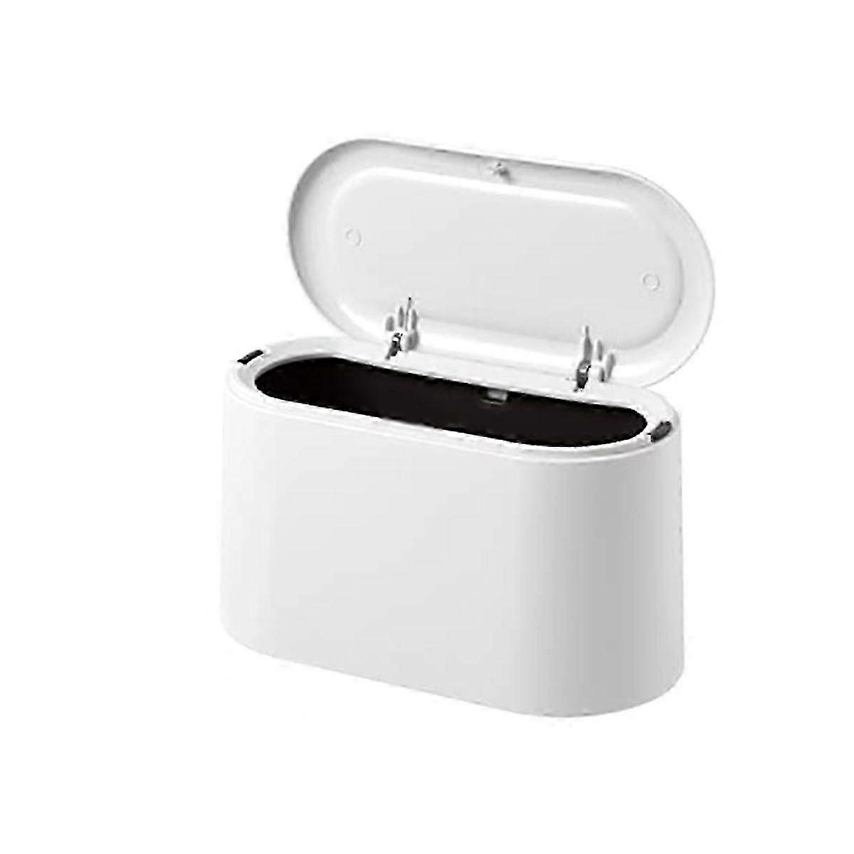 Mini Pop-Up Lid Trash Can, Compact Design Cosmetic Bucket, Plastic Waste Container