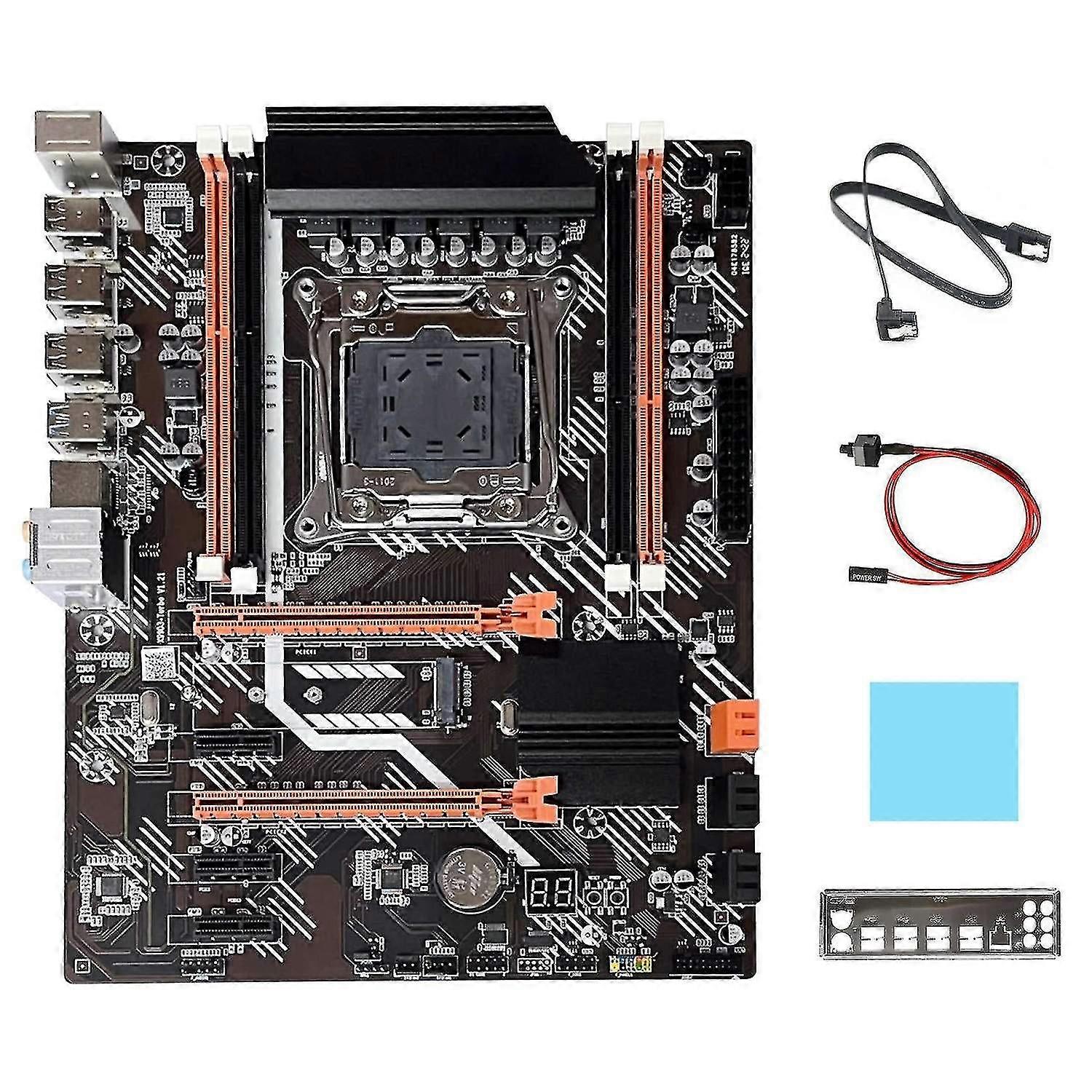X99 Mboard+sata Cable+s Cable+baffle+ Pad A2011 V3 M.2 Nvme Ngff For Ddr3 4x16g