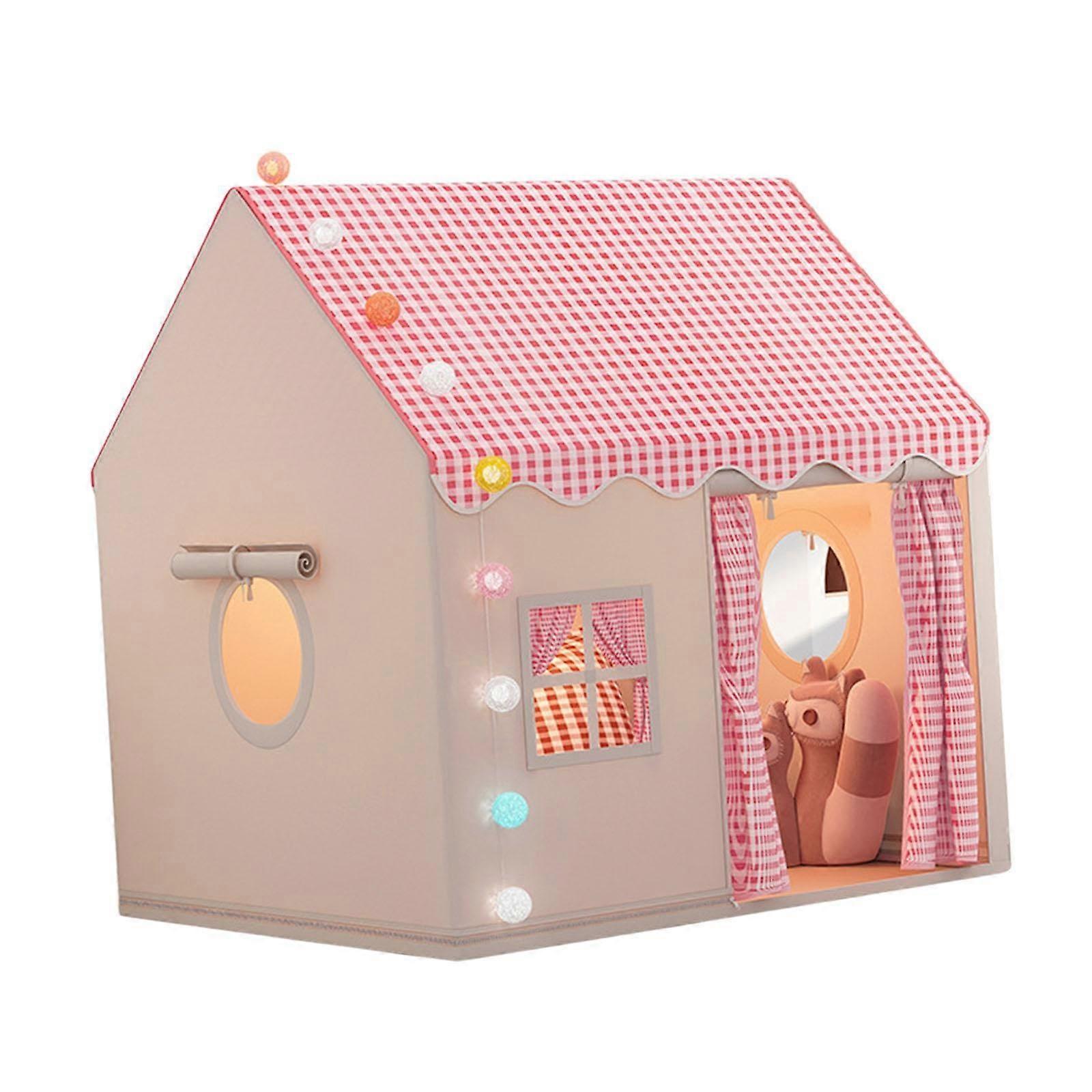 Indoor Play Tent for Kids, Princess Castle with Window and Door, Foldable Structure, Red