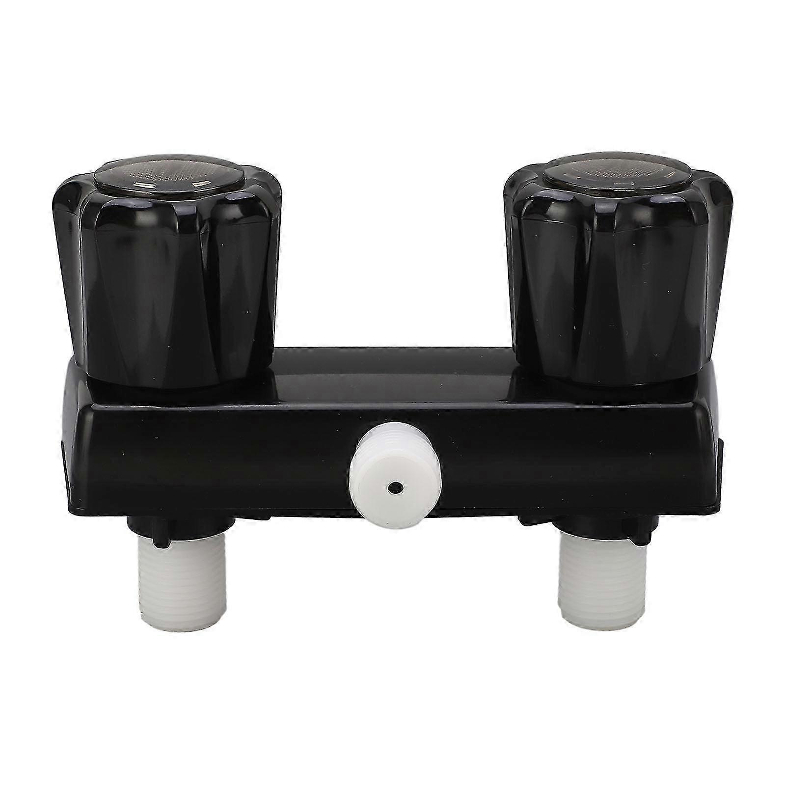 RV Shower Faucet Diverter Mixing Control Valve with 2 Knobs for Motor Home Black