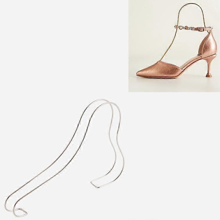 2 PCS Stainless Steel High Heels Display Stand Metal Elastic Shoe Support Shoe Support Bracket Silver