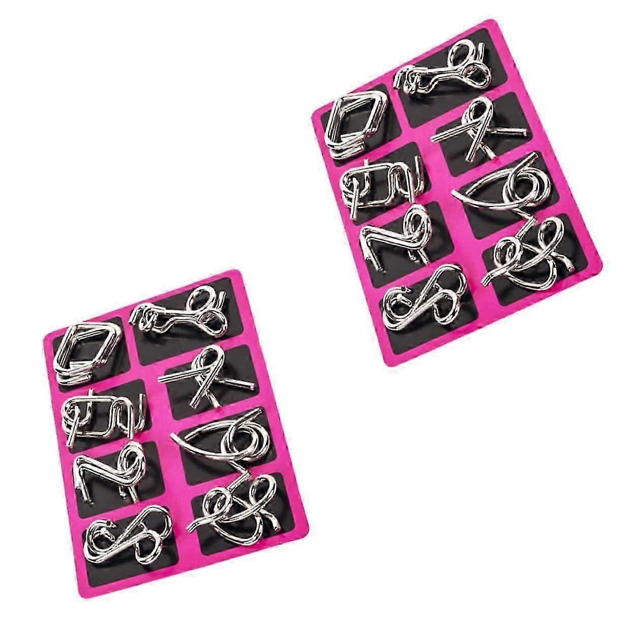 Metal Wire Detangling Puzzles - 2 Travel-Friendly Brain Teasers for Logic Training