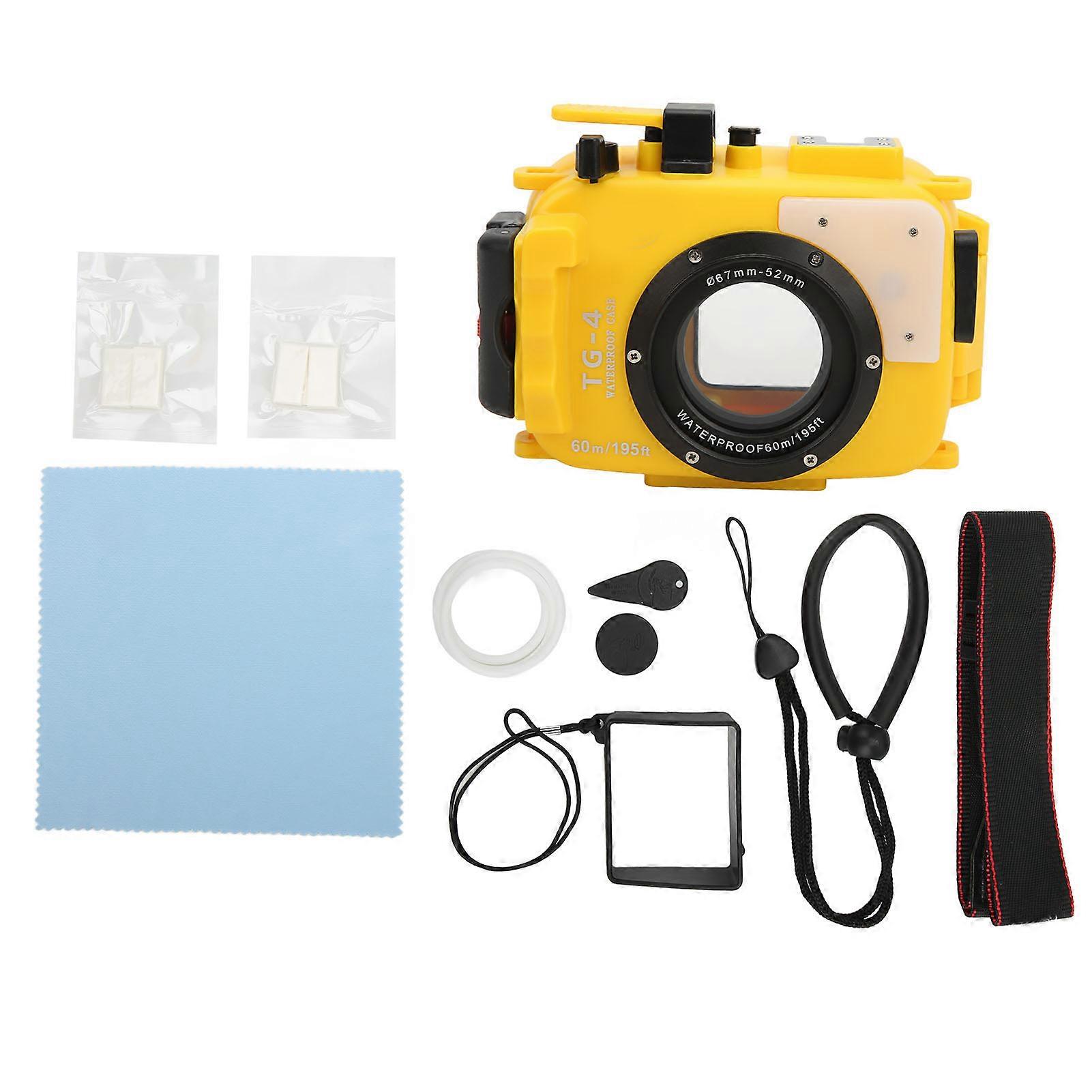 60M/197FT Waterproof Case Underwater Camera Housing Shell with Hand and Shoulder Strap for Olympus TG3 TG4
