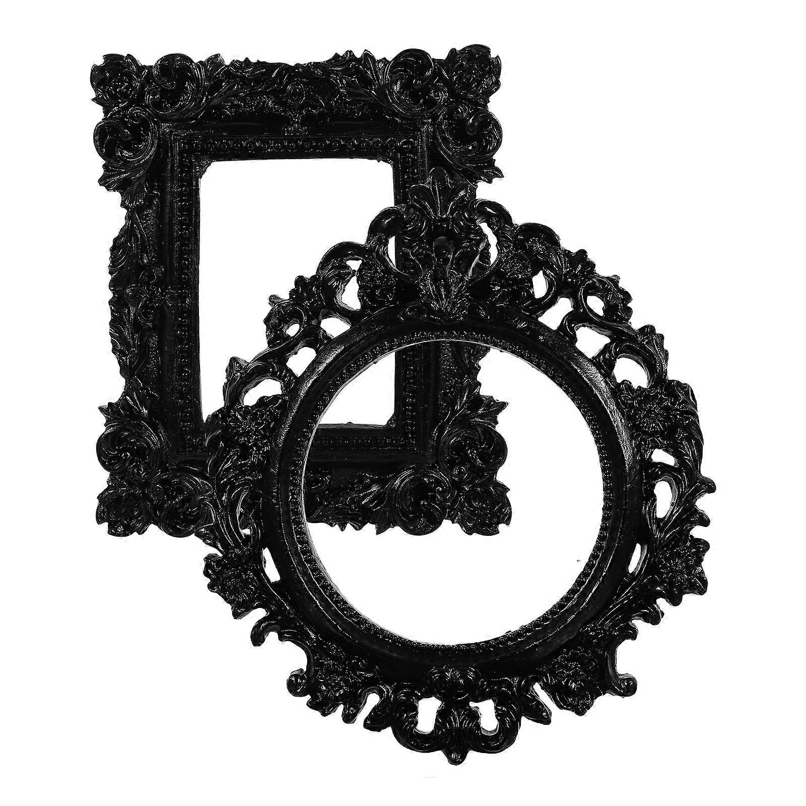 Baroque Photo Frames Mini Vintage Resin Picture Frame Home Decor Rectangle Shape 2Pcs