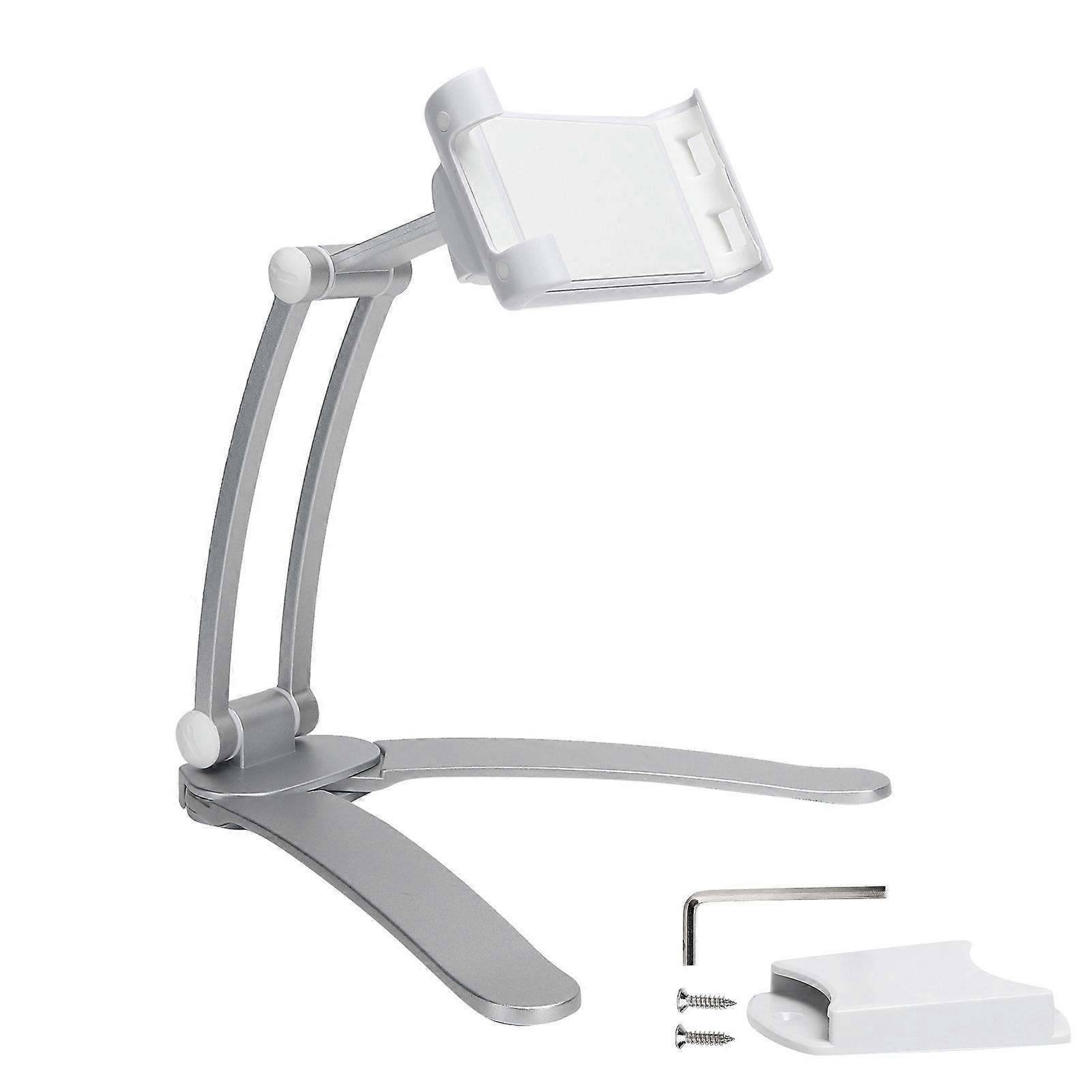 2 in 1 Kitchen Tablet Stand Mobile Phone Wall Mount with Adjustable Pull Up Lazy Bracket