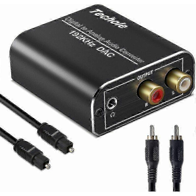 Dac o 192khz, Aluminum Dac Digital To Analog o Converter, Digital Spdif Toslink To Stereo L/r Rca 3.5mm Jack With Optical/coaxial Cable