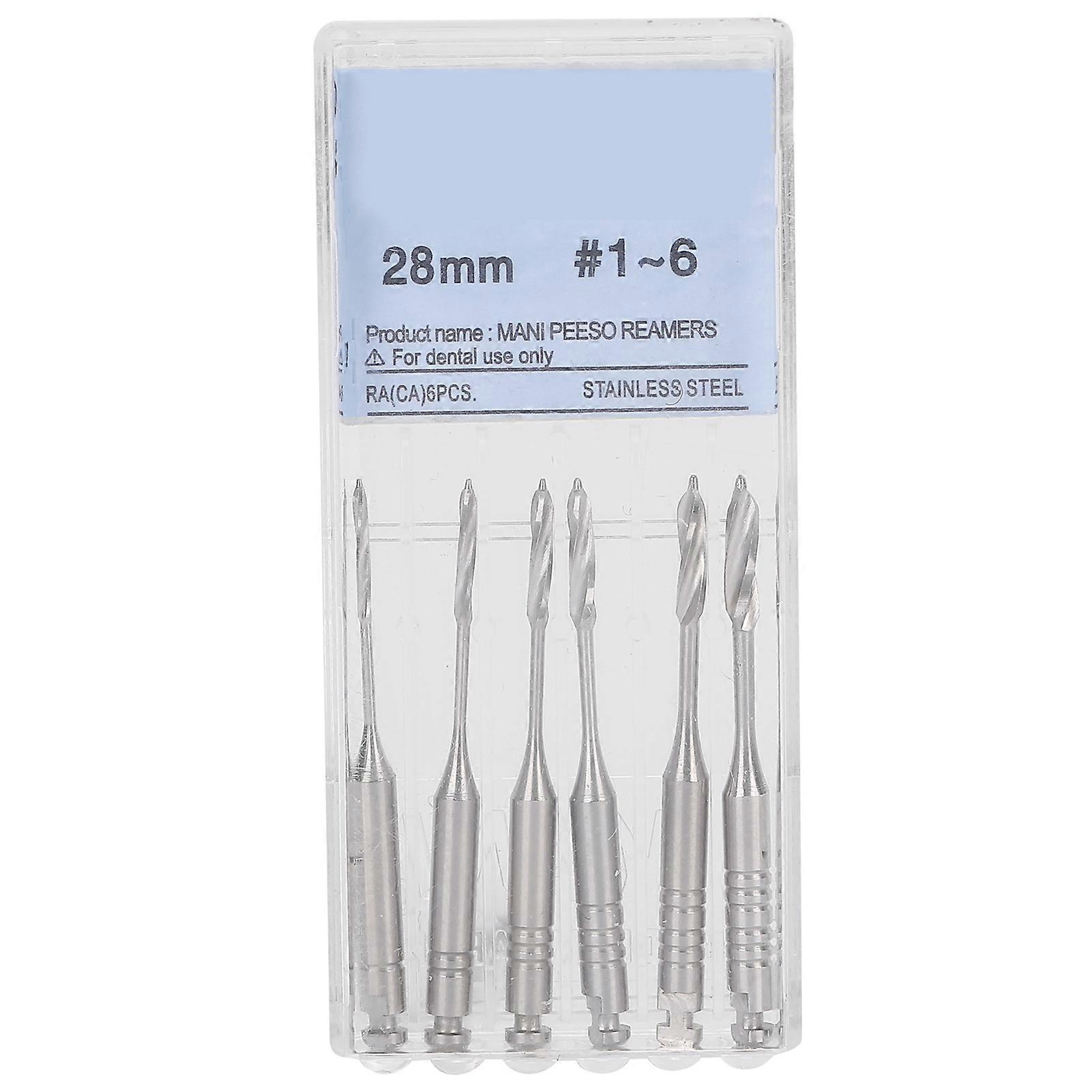 6pcs Dental Peeso Reamers Drill File Endodontic Files for Endodontic Root Canal