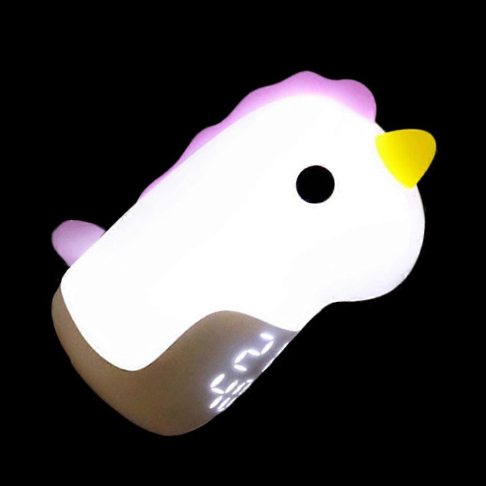 Lovely Unicorn Shaped Night Lamp Alarm Clock Adjustable Brightness 1Set