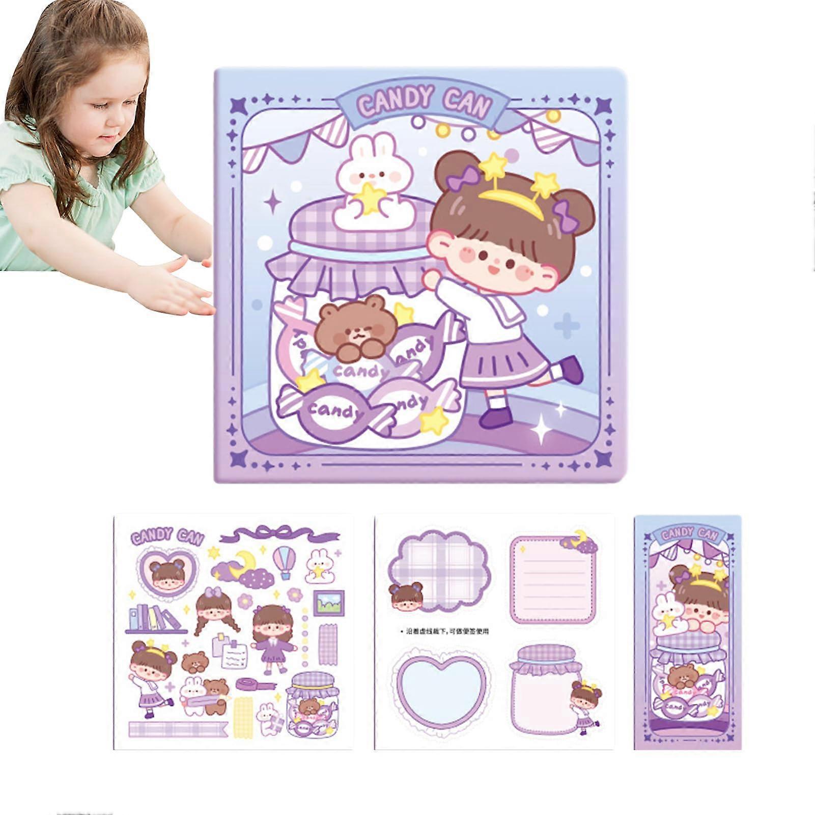 Scrapbook Cartoon Aesthetic Set 15 X 15 X 13 Cm Tear-Resistant With Stickers And Bookmarks For Journals Card Making