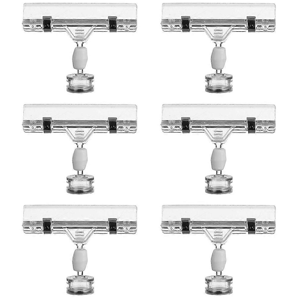 Price Tag Holders with Clips for Fruit Vegetable Display Silver 6 Pieces