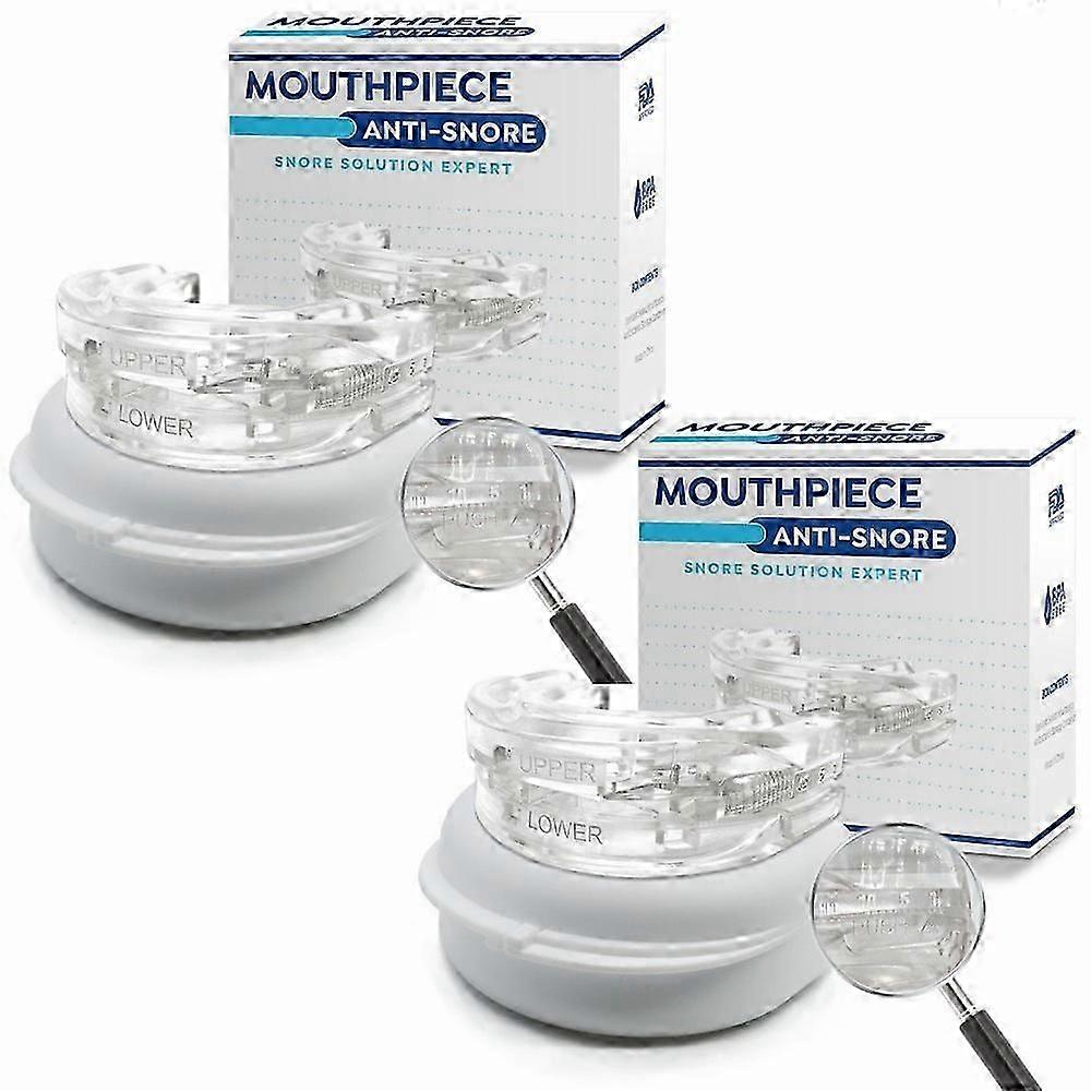 2PC מגן פה נגד נחירות, מכשיר עוזר שינה מתכוונן אוזניות ללא פה