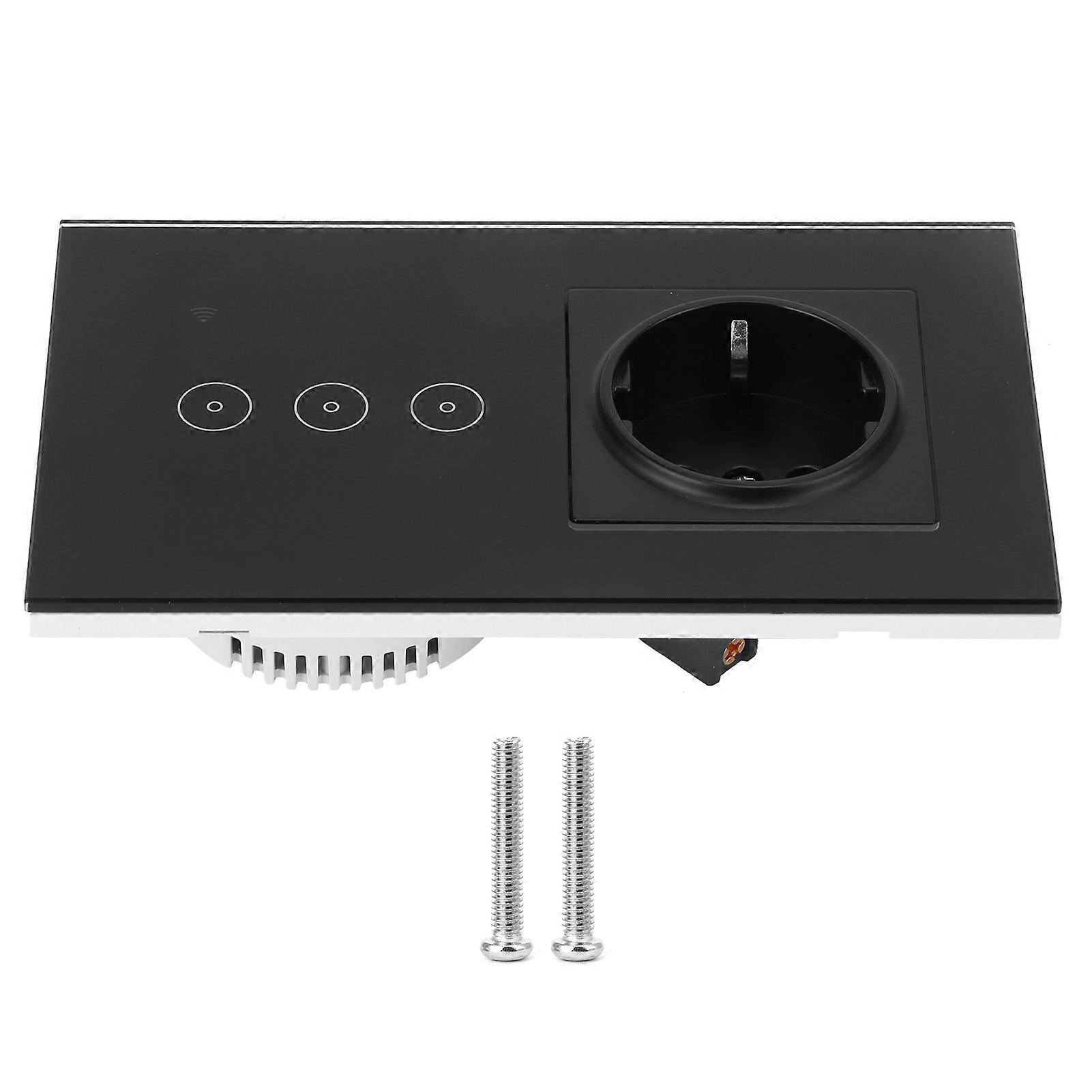 Multifunction Smart Wall Switch with Socket WiFi Switch Socket for Tuya 95‑/AC 10A