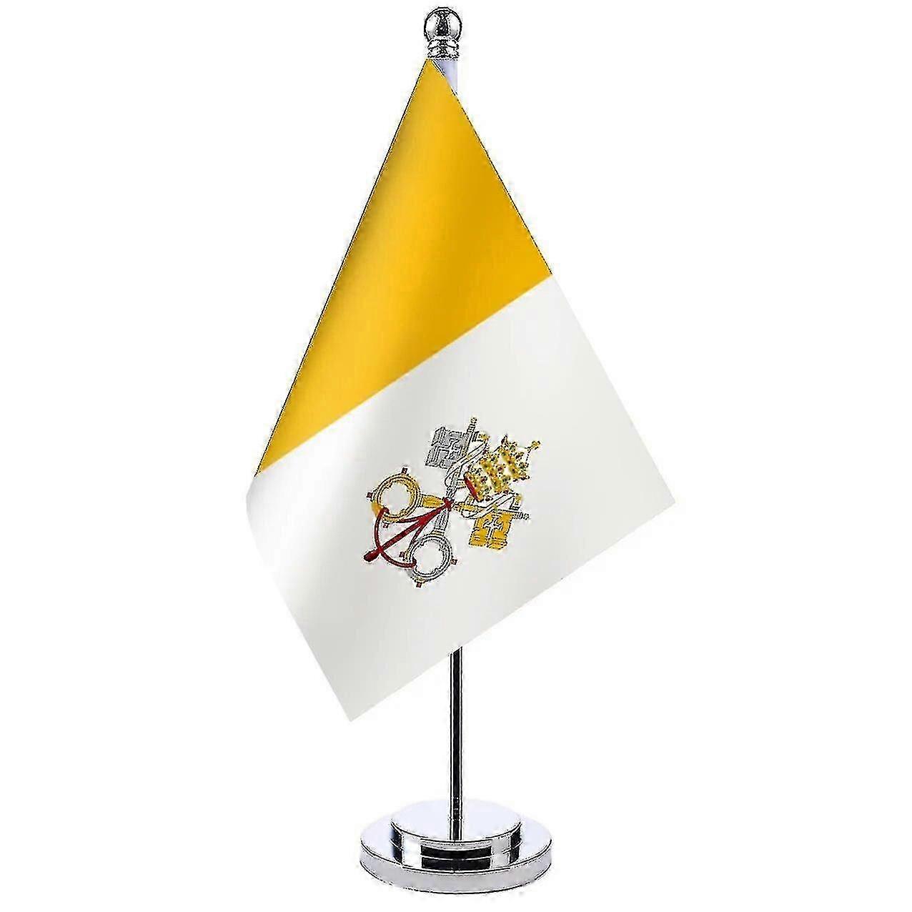Vatican desk flag set 14x21cm for office decor with pole