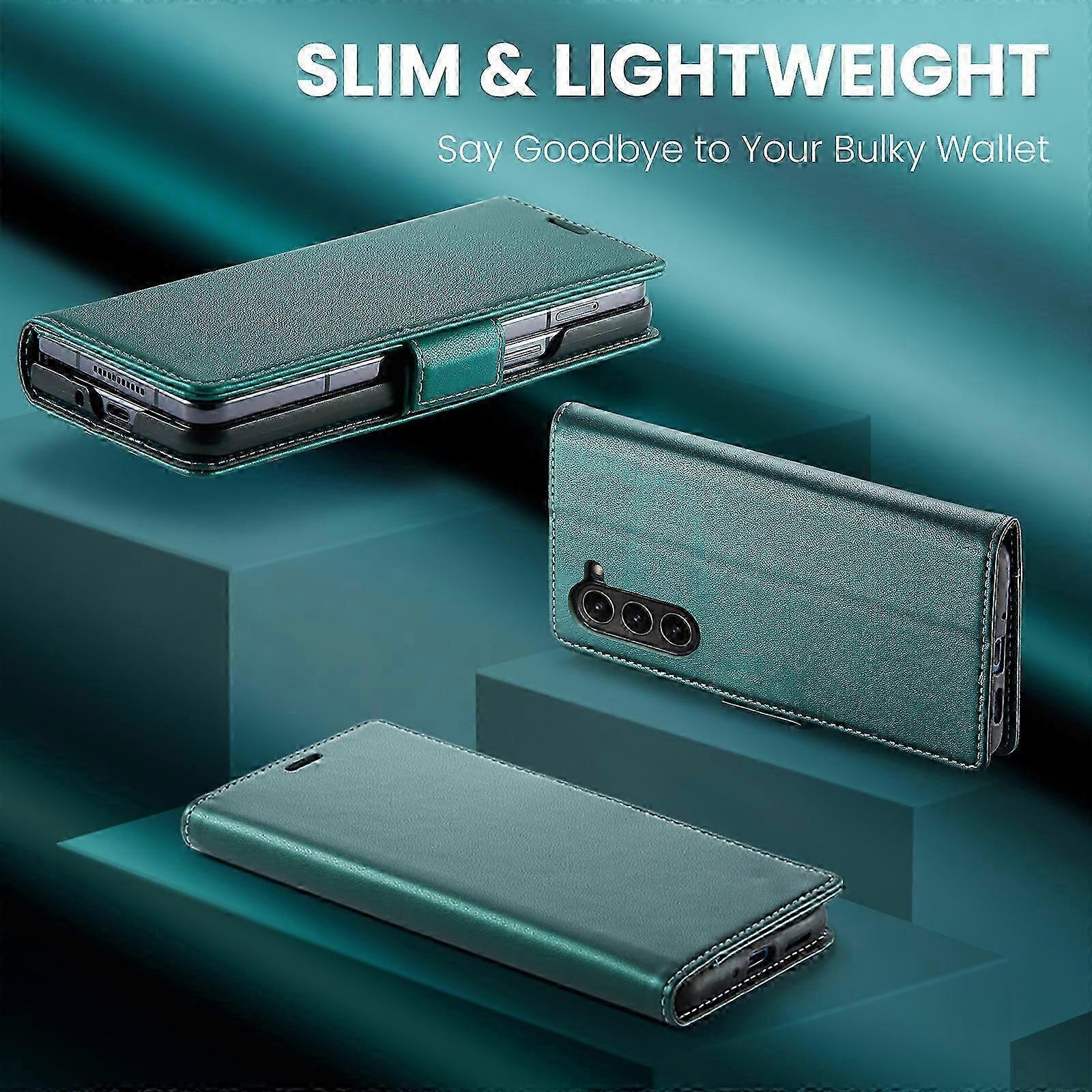 Compatible with Samsung Galaxy S24 Wallet Case with RFID Blocking Card Holder, Kickstand Flip Folio Leather Phone Case Wallet