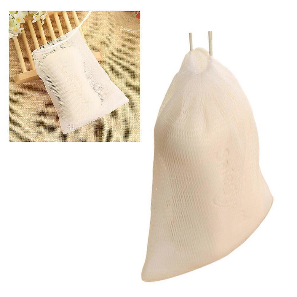 Shower Drawstring Foaming Net Comfortable Texture Body Facial Cleaning 12 x 9 x 0.3 cm 6Pcs
