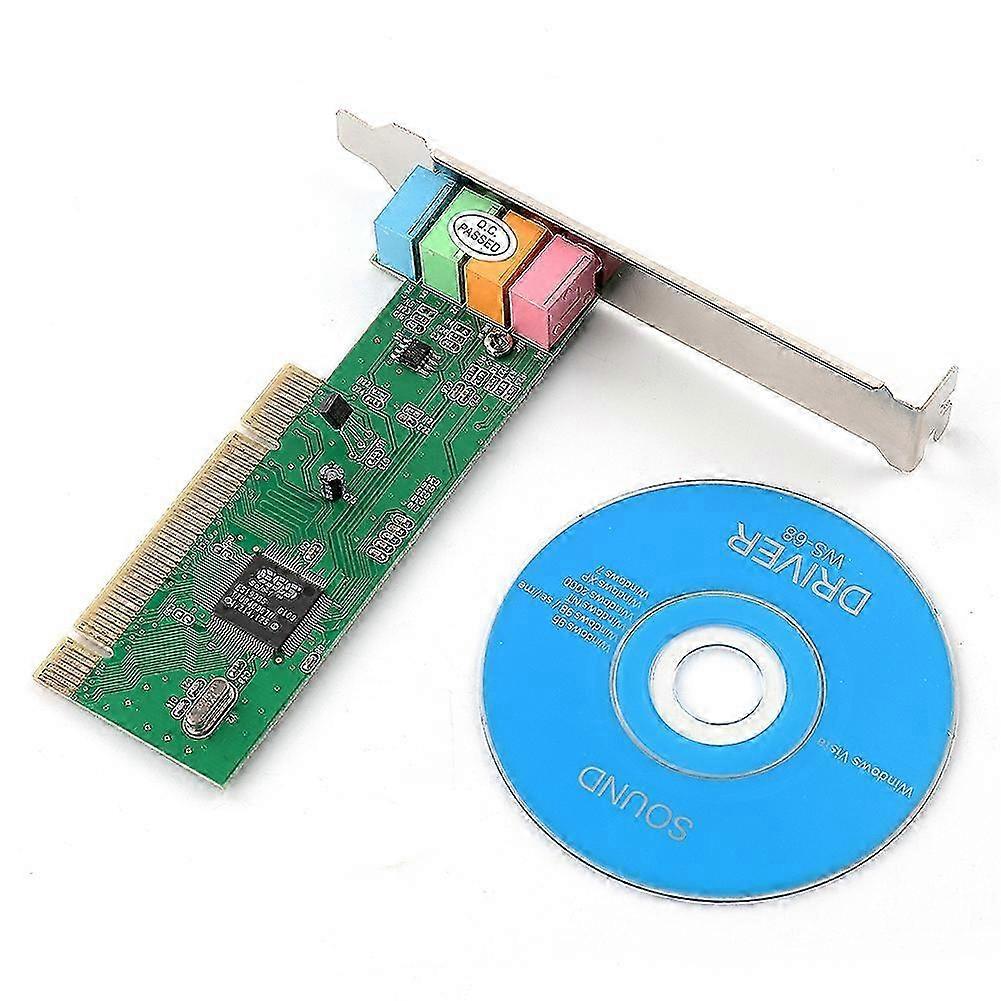 4-Channel 3D Surround Sound PCI Audio Card - Compatible with Windows 98SE, XP & VISTA - High-Quality Sound Upgrade