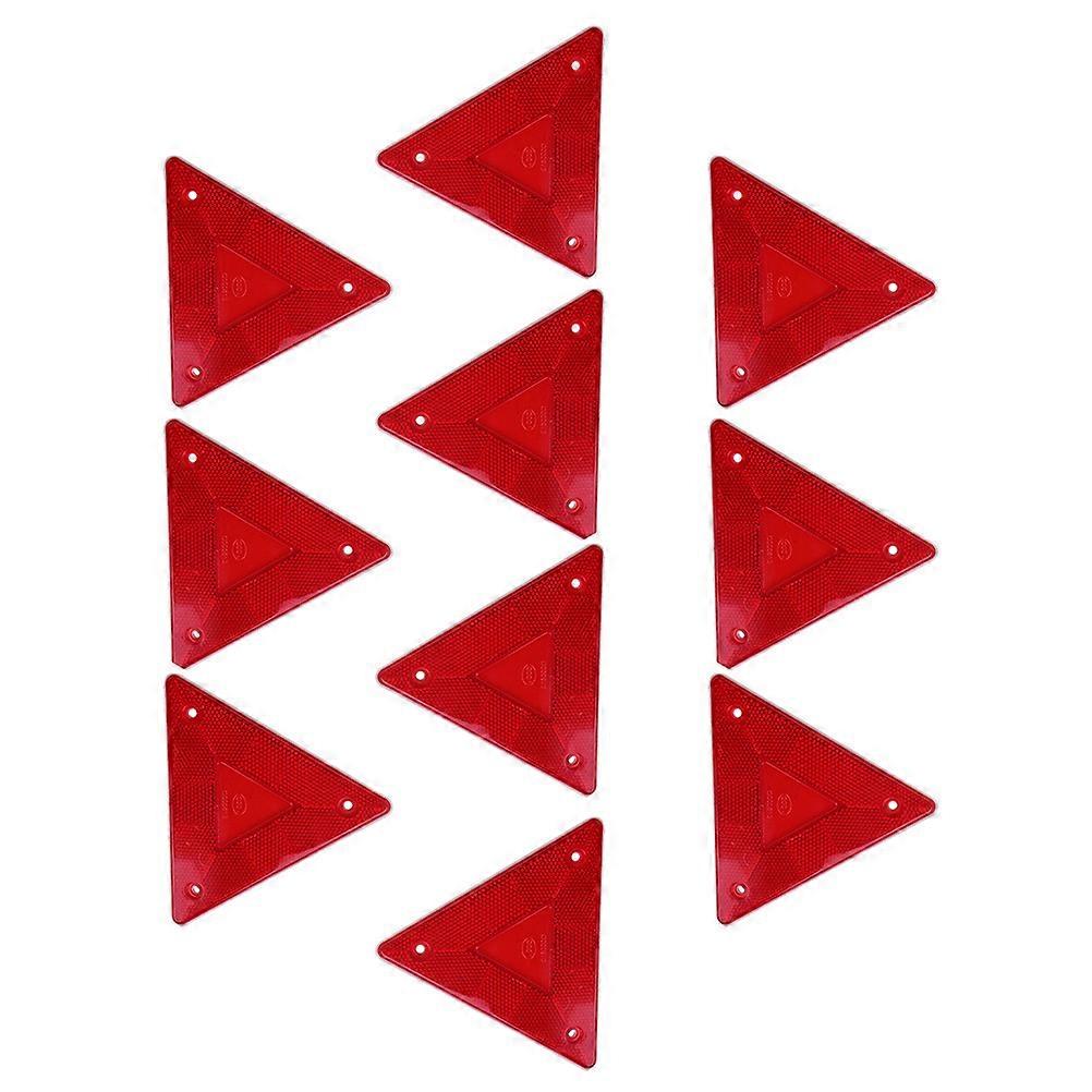 Vehicle Reflector Triangle Warning Reflectors Red 15x13.5cm Plastic Night Visibility 10Pack