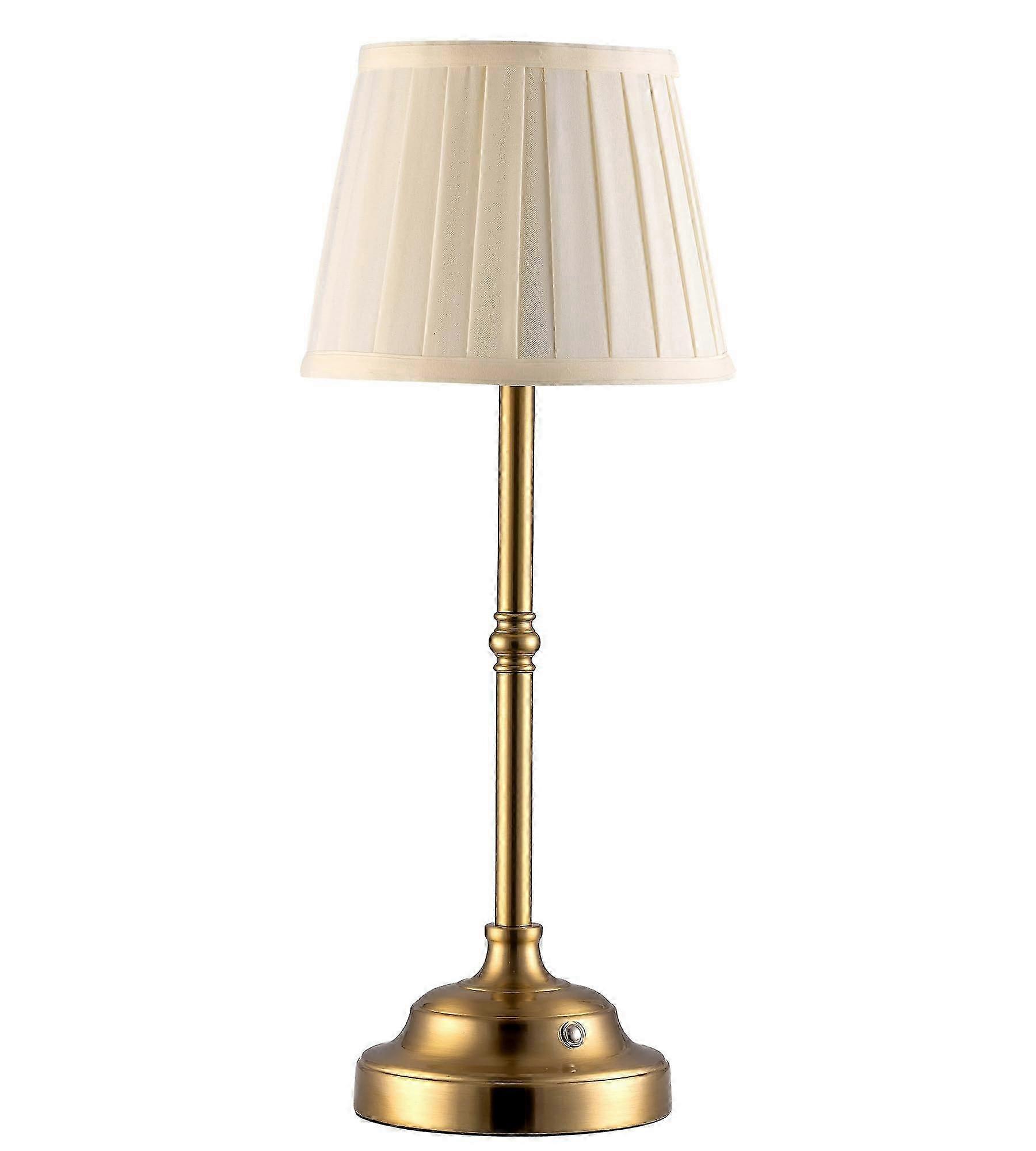 Rechargeable Dimmable Cordless Fabric Shade Table Lamp for Bedroom