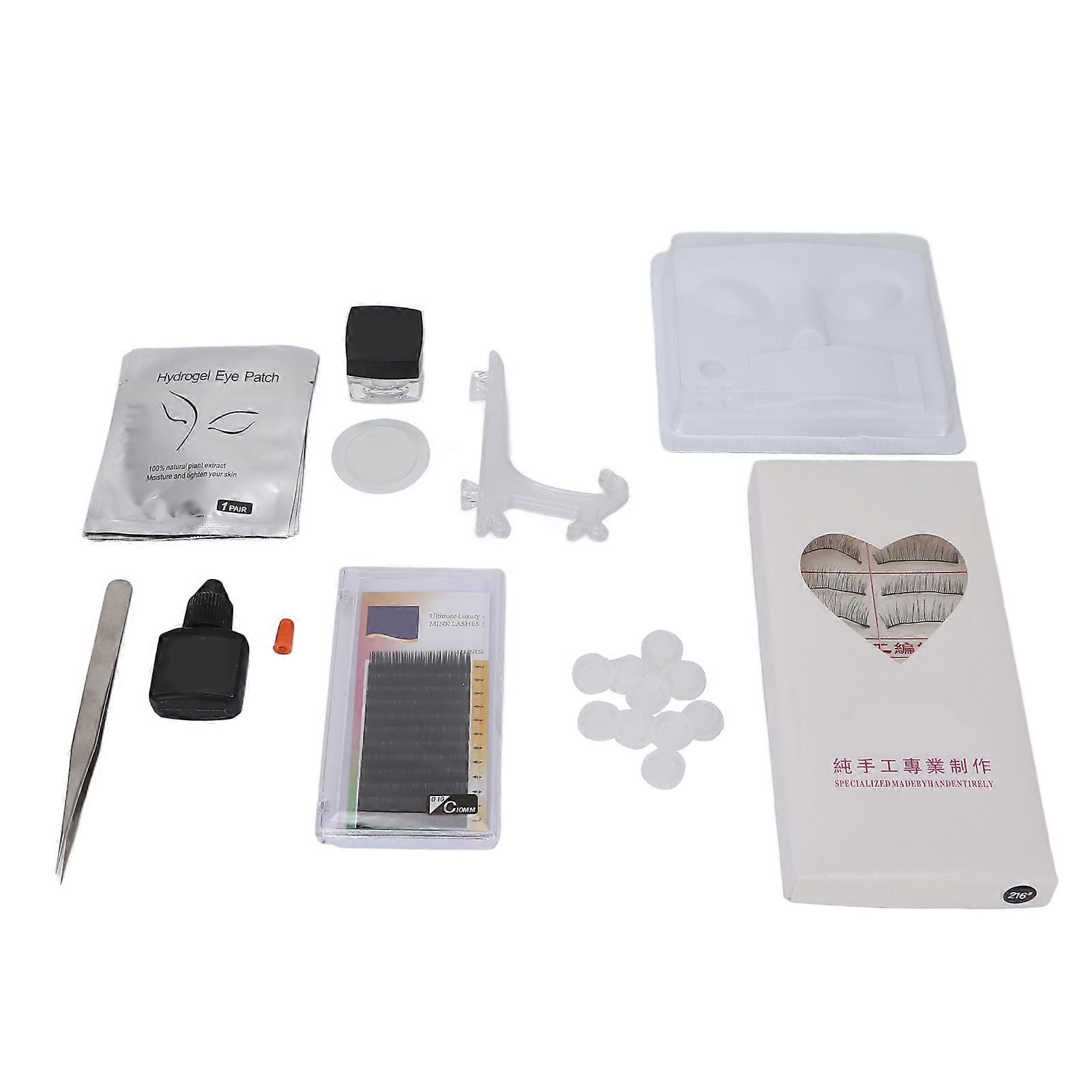 10pcs False Extensions Eyelashes Set Lash Practice Exercise Set for Makeup Training Eyelashes