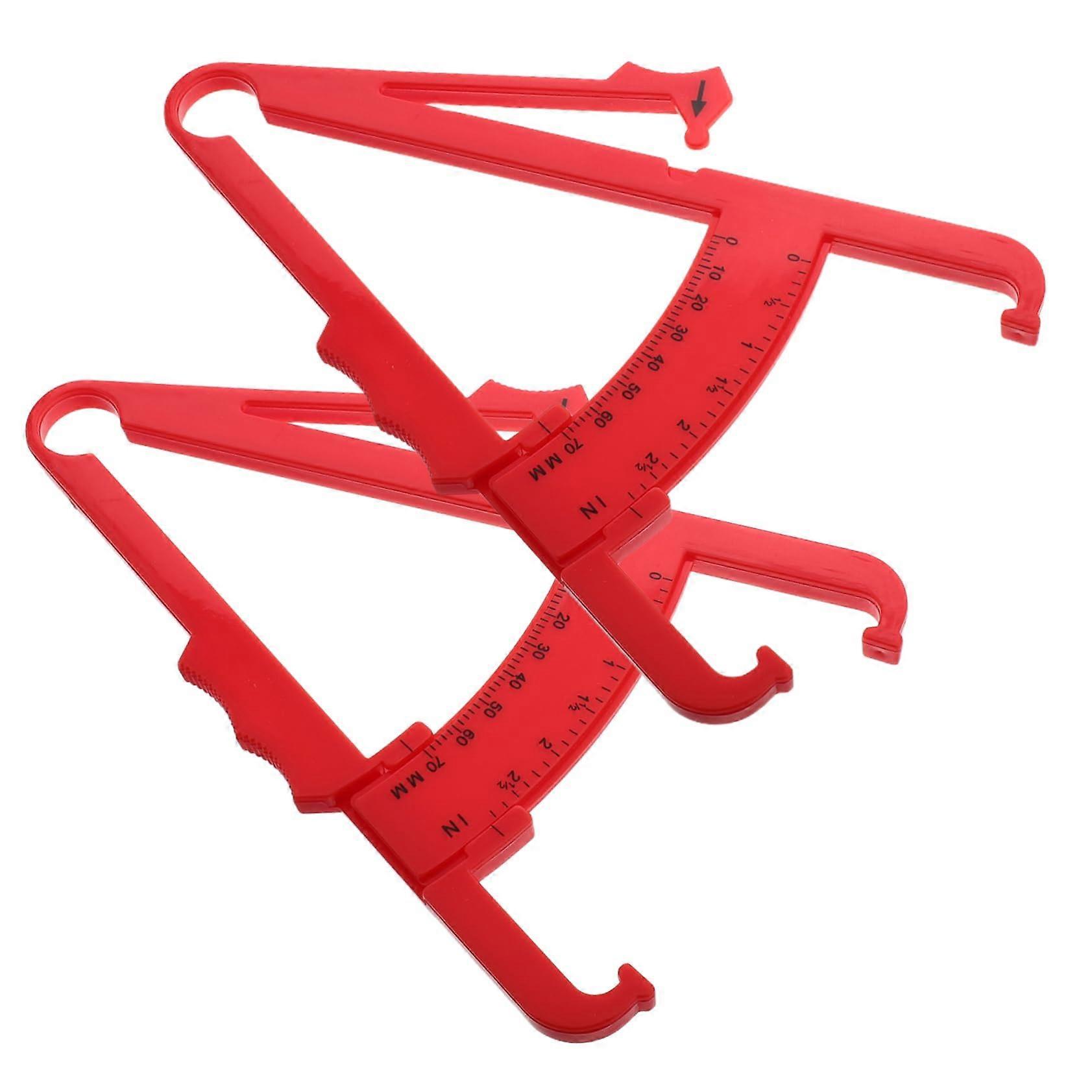 Fat Loss Skin Fold Calipers – High Precision Plastic Body Measurement BMI Caliper, Mini Red Pack of 2