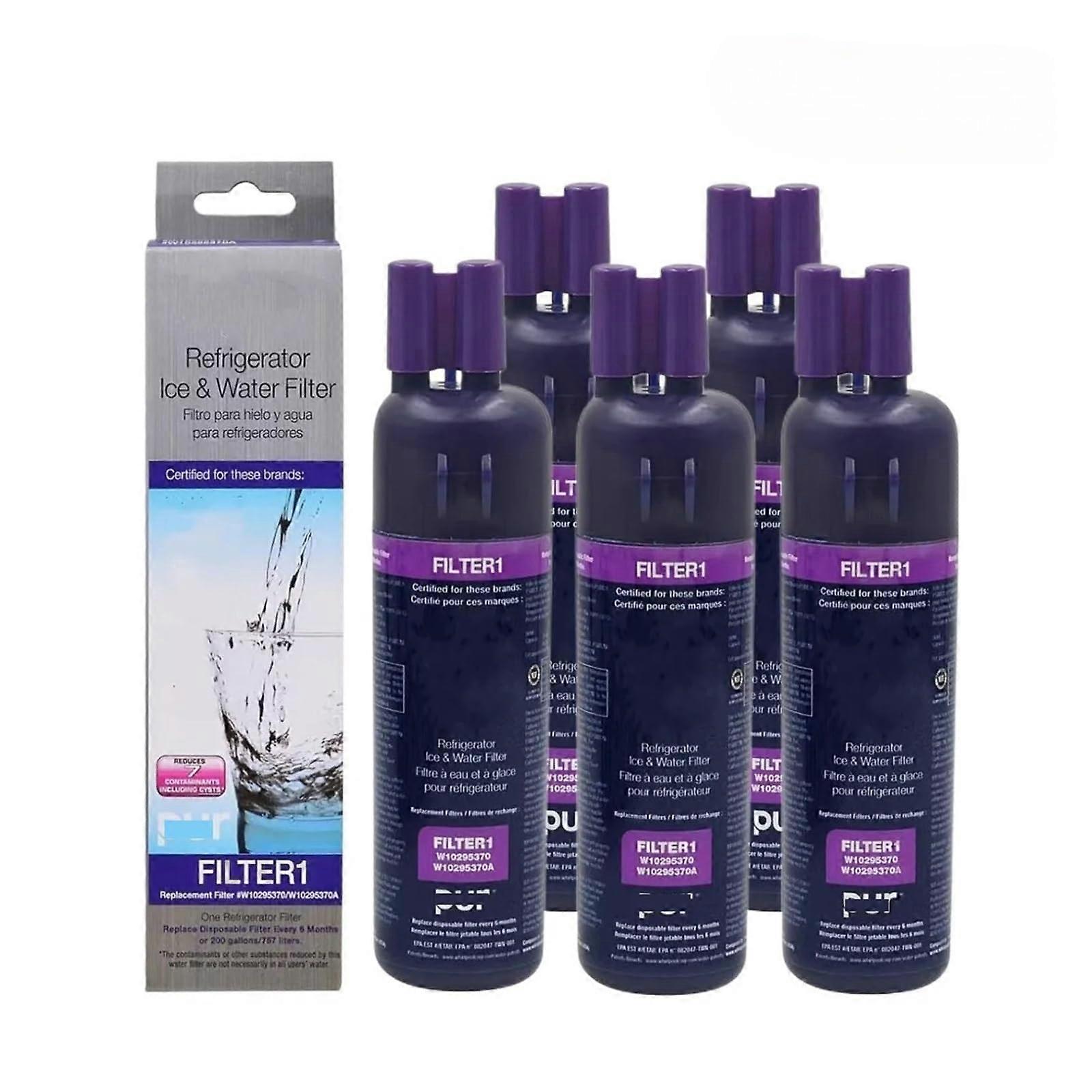 Filter1 Fridge Water Filter for W10295370A, Compatible with Whirlpool (5pcs)