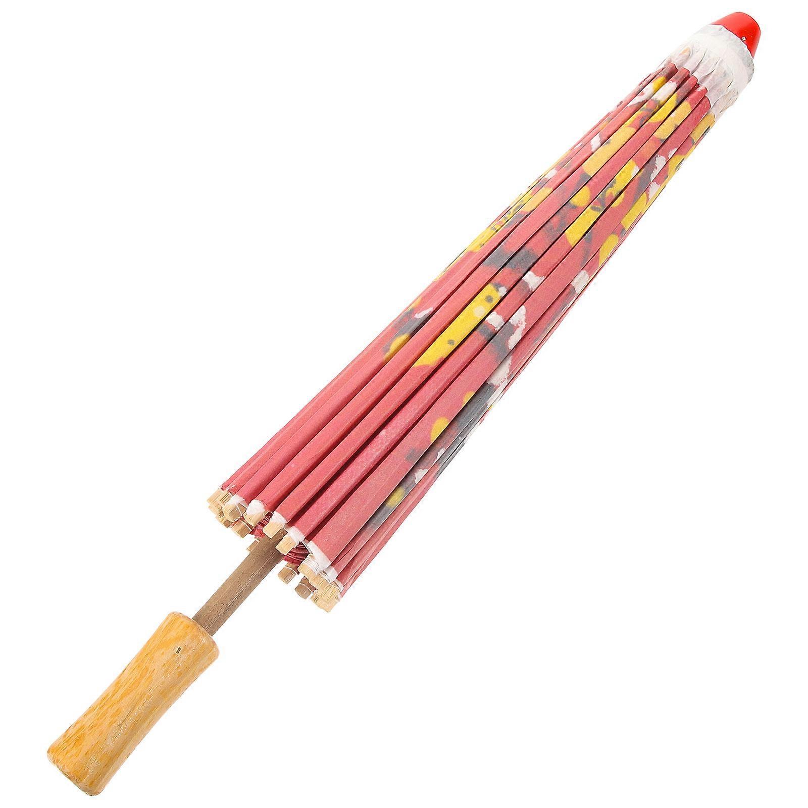 Japanese Style Decorative Paper Umbrella for Photo Props and Holiday Decor in Red Color