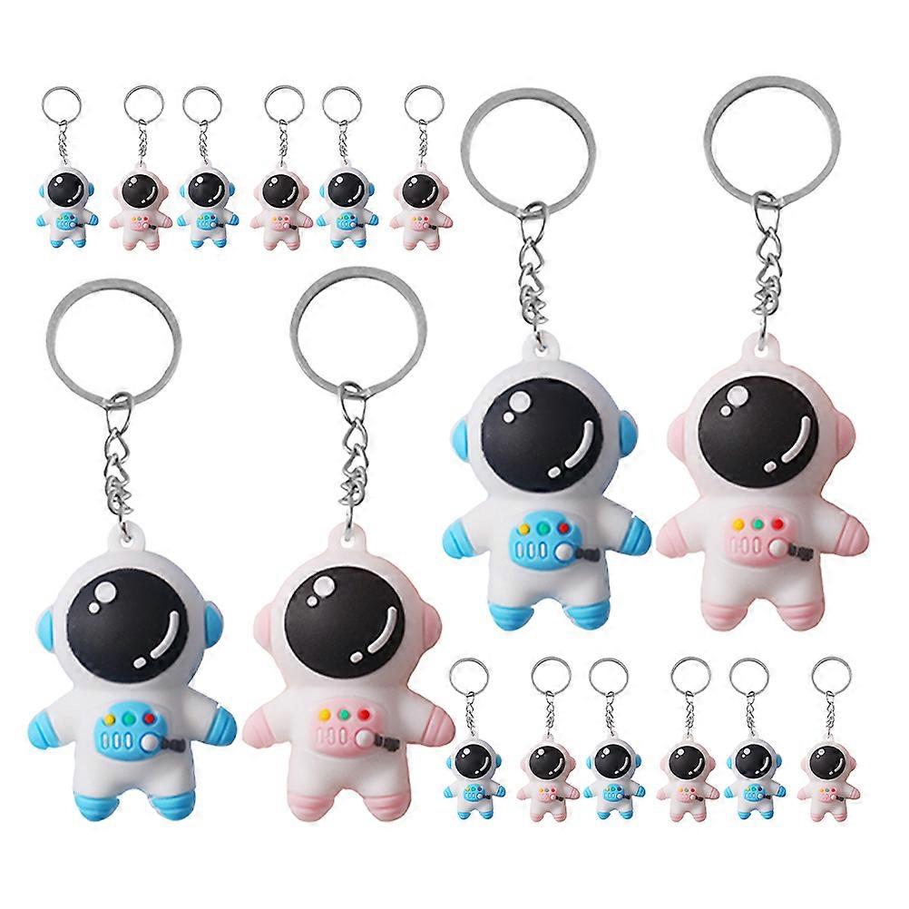 Stylish Astronaut Shape Keychain Phone Charm Bag Pendant Practical Decorative Accessory Blue For Personal Belongings 16Pcs