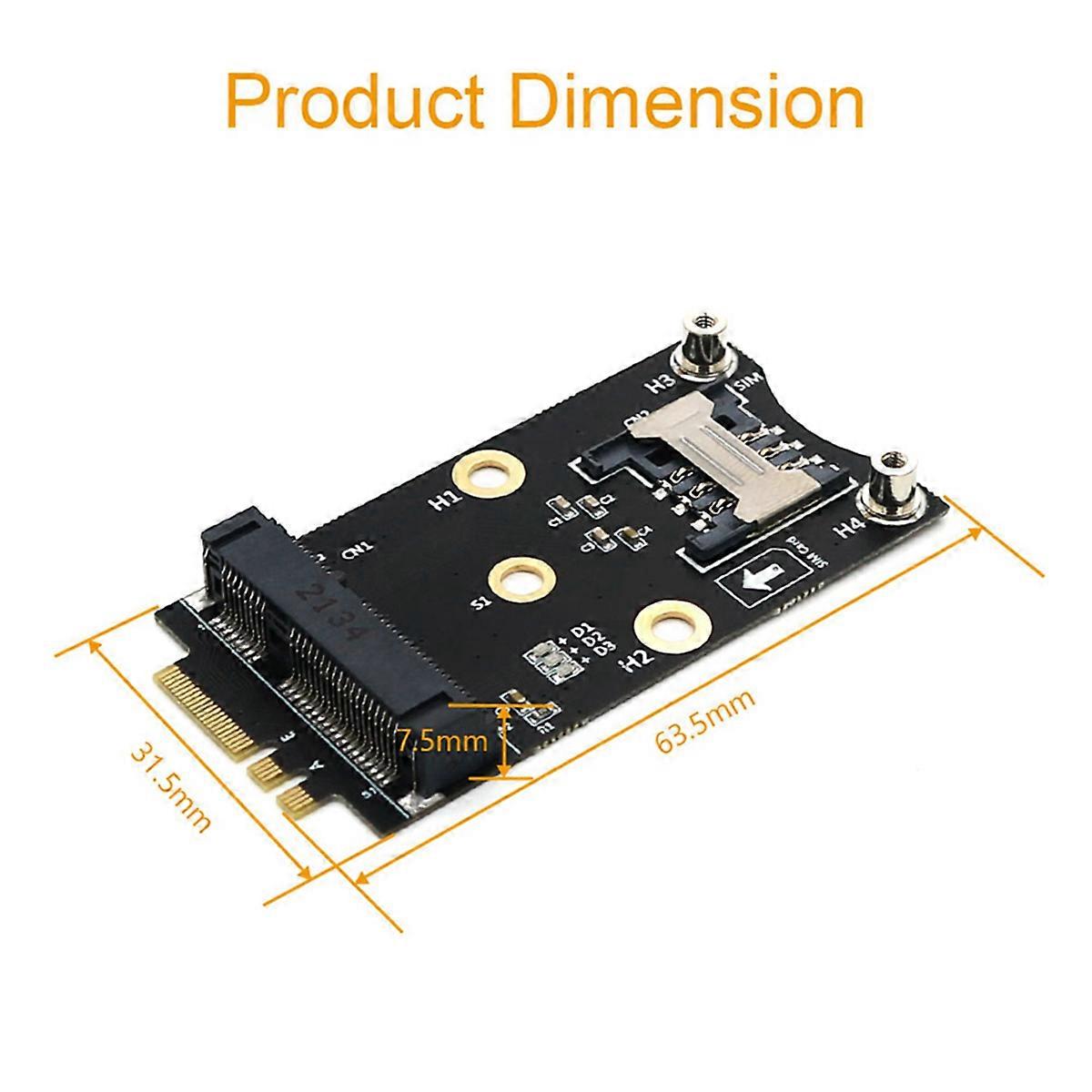 2X M.2 Wifi Adapter Mini PCIE Wireless Network Card to M2 NGFF Key A+E Wifi Card Raiser with SIM Car