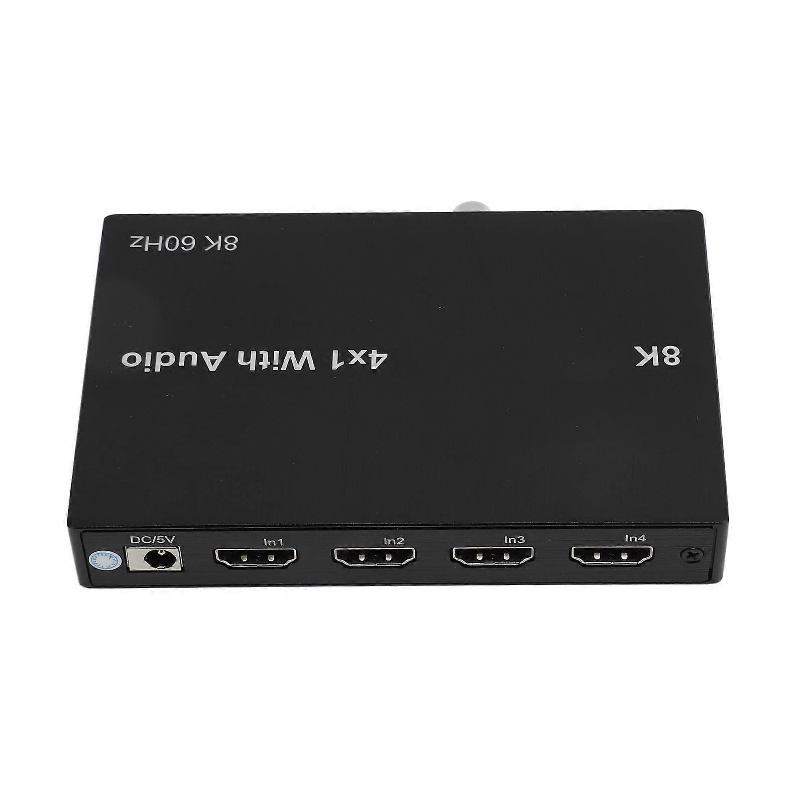 8K 60Hz HDMI Switch 4 in 1 48Gbps Aluminum Alloy EU Plug