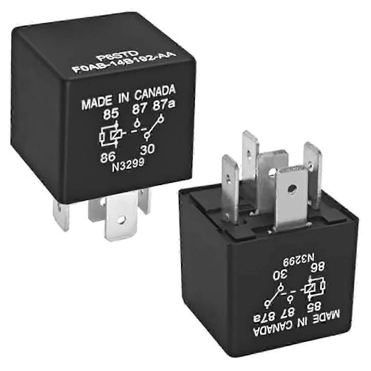 2pcs P6SDT FOAB-14B192-AA Automotive Relay 5-Pin 40A 12VDC,Replacement F0AB-14B192-AA Electrical S