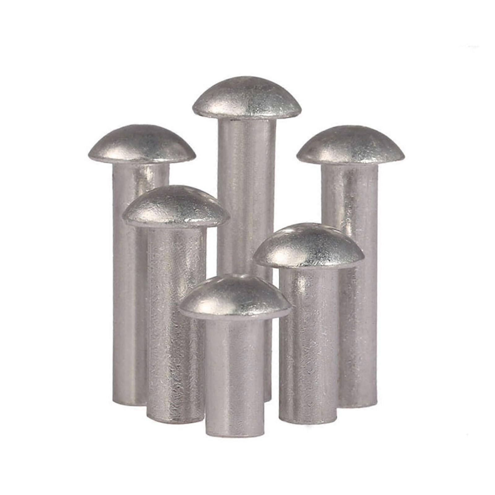 M4 Round Head Rivets 20 Pack, Aluminum Solid Rivets M4x16mm, Hardware Fasteners for Durable Construction, Silver Finish