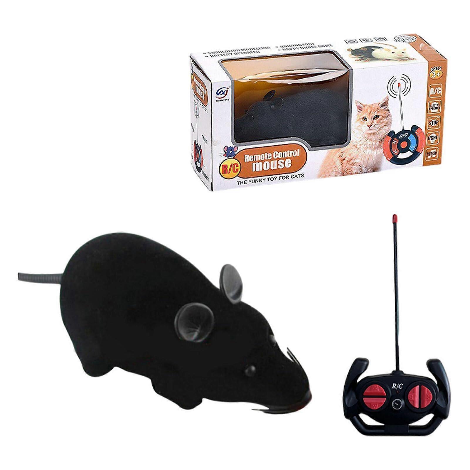 Remote Control Rats Electronic Cat Toy for Playful Cats, Black Plastic Robot Mouse, Interactive Pet Toy
