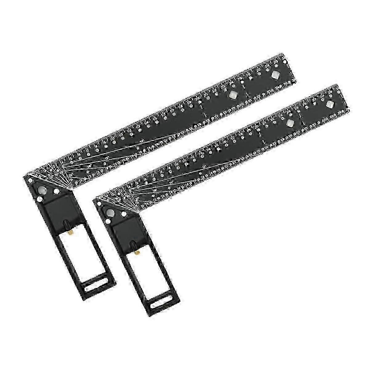 2-Pack Woodworking Square Ruler Set for Precise Measuring - Multifunctional 45/90 Degree Angle Gauge for Carpentry & DIY Projects