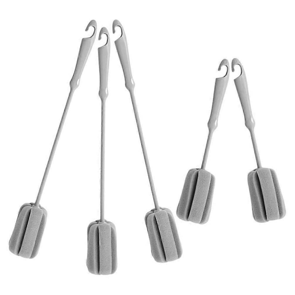 5 Pieces Sponge Bottle Brush with Long Handle, Sponge Brush, Multifunctional Cleaning Brushes for Cups and Wine Glasses