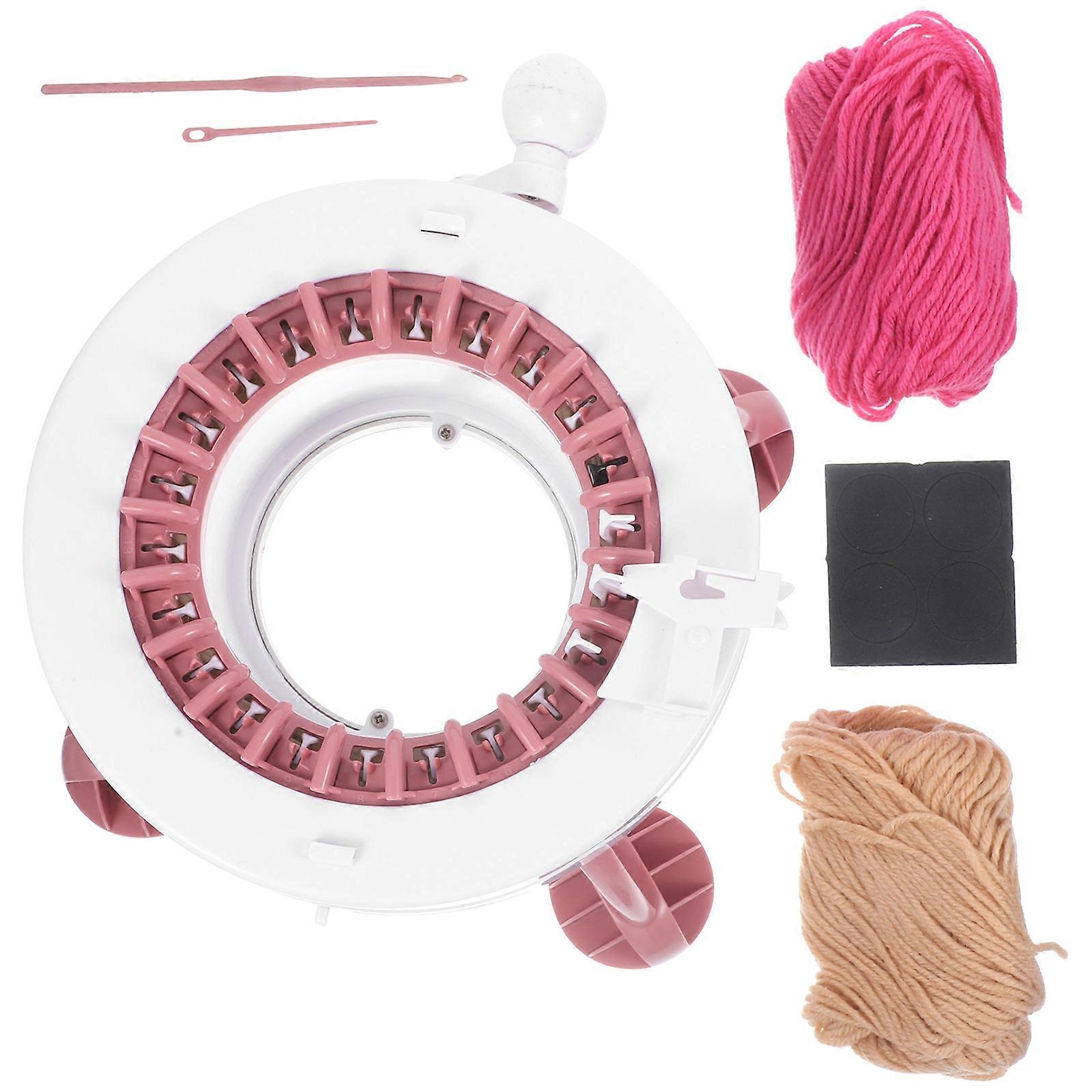 DIY Knitting Machine Knitting Machine Penguin Shape Stand Knitting Loom Tools Manual Woven Machine Toy for Kids Pink 1Set