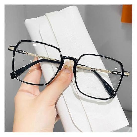 Blue Light Blocking Glasses Unisex Large Frame Clear View Strong Hinge Color-changing Transparent with Brim Eye Protection Clear Bluelight Glasses