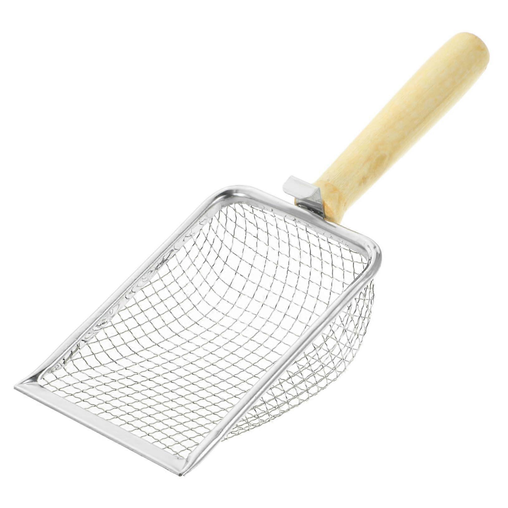 Stainless Steel Cat Litter Scooper with Fine Strainer and Durable Handle for Easy Cat Waste Removal