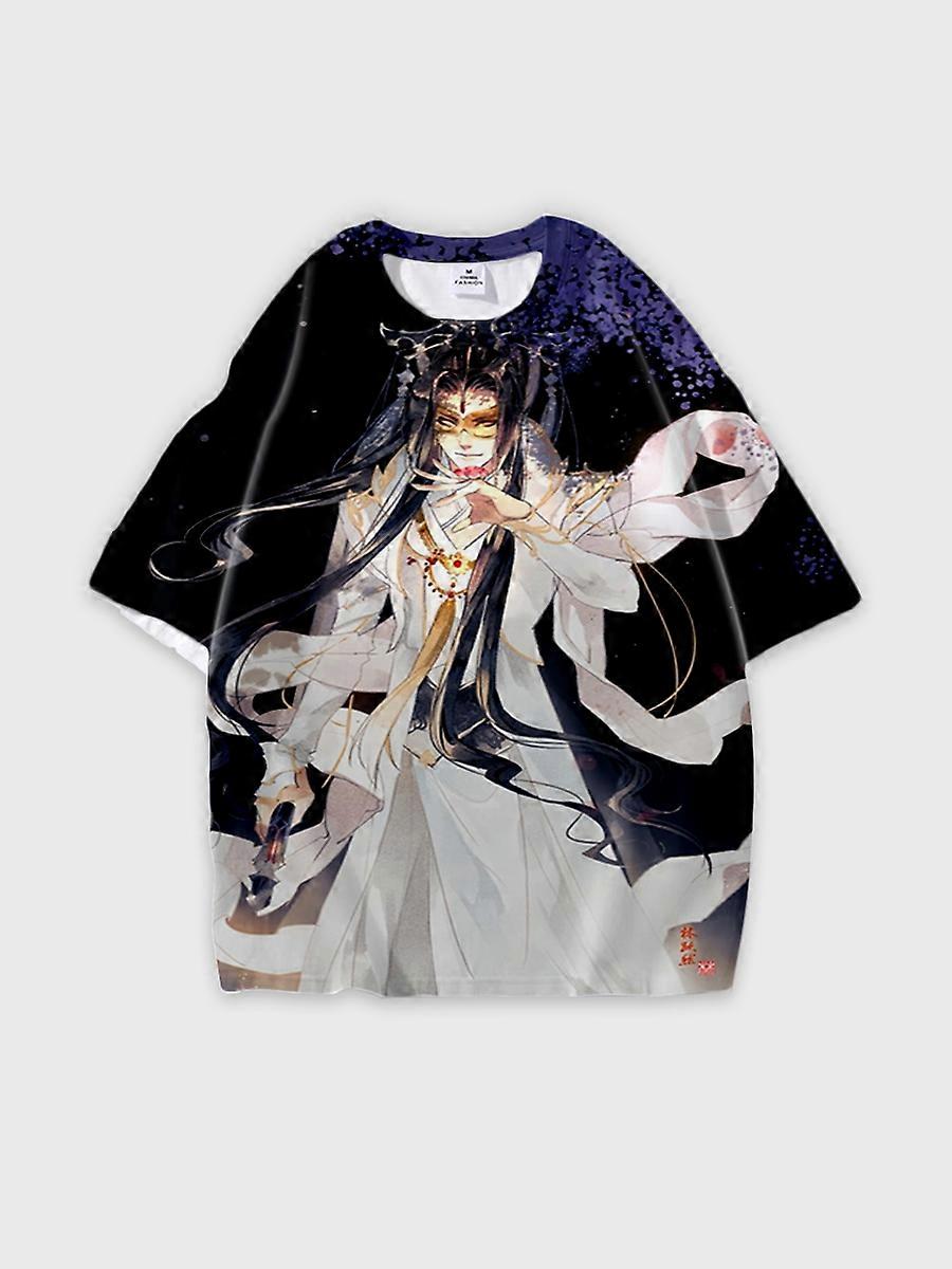 T-shirt round neck Role Pattern loose short sleeve E4012