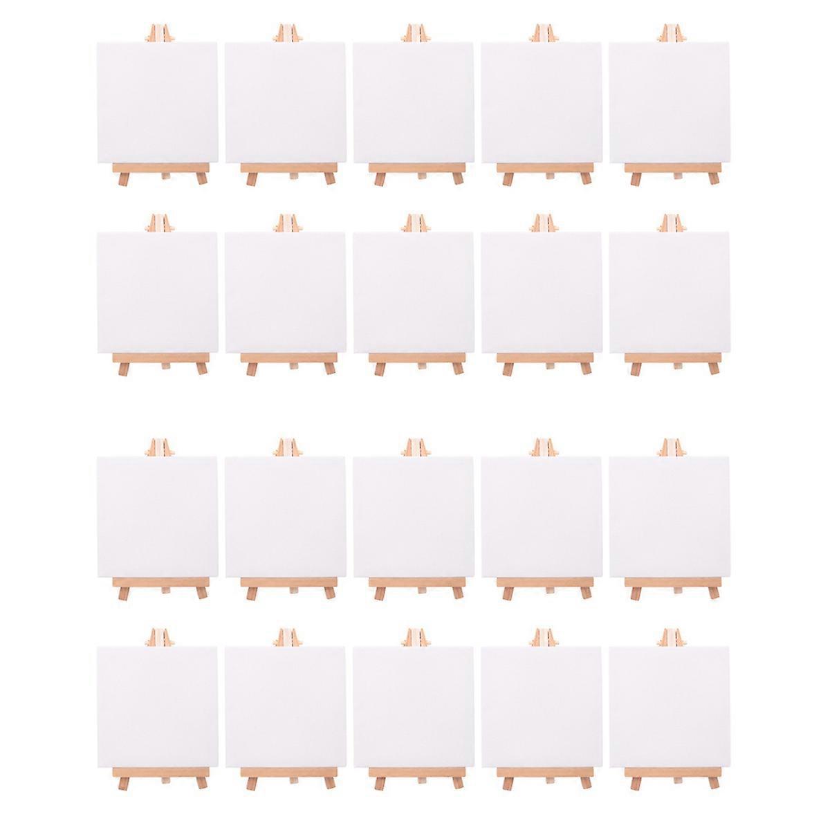 20 Set Artists Mini Canvas Set Painting Craft DIY Drawing Small Table Easel Gift