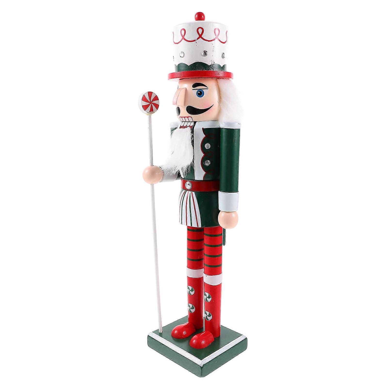 Nutcracker Statue Decor Multi Color 38CM Elegant Christmas Party Decoration 1Pcs