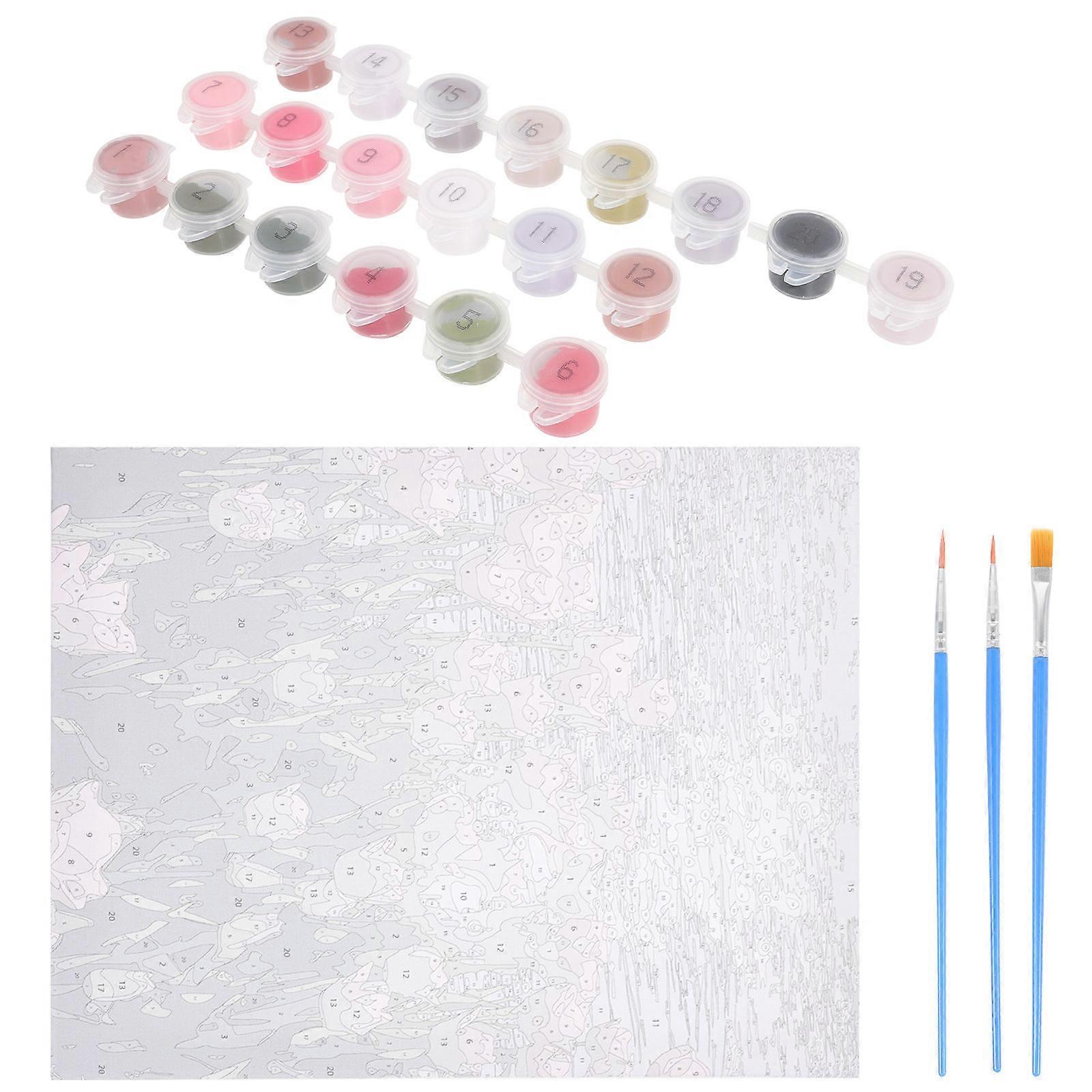 Tulip Flower DIY Oil Painting Kit for Beginners – Hand Painted Decorative Art with Frame, Paints, and Brushes for Home Decoration